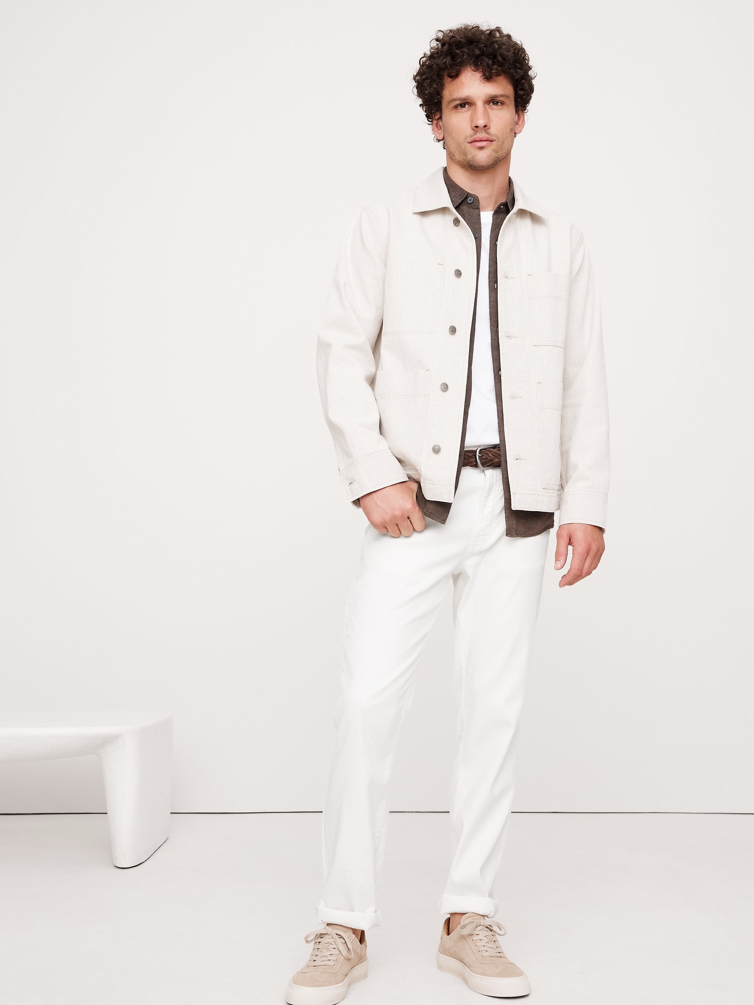 Straight Linen-Cotton Traveler Pant