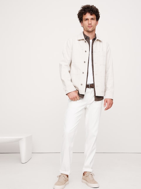 PANTALON VOYAGEUR DROIT EN LIN ET COTON