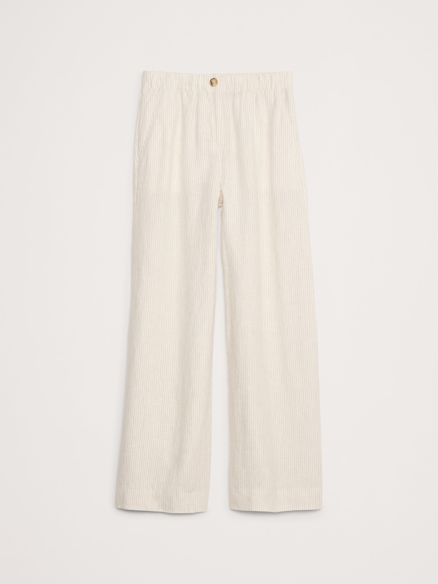 High-Rise Wide-Leg Linen Pull-On Pant