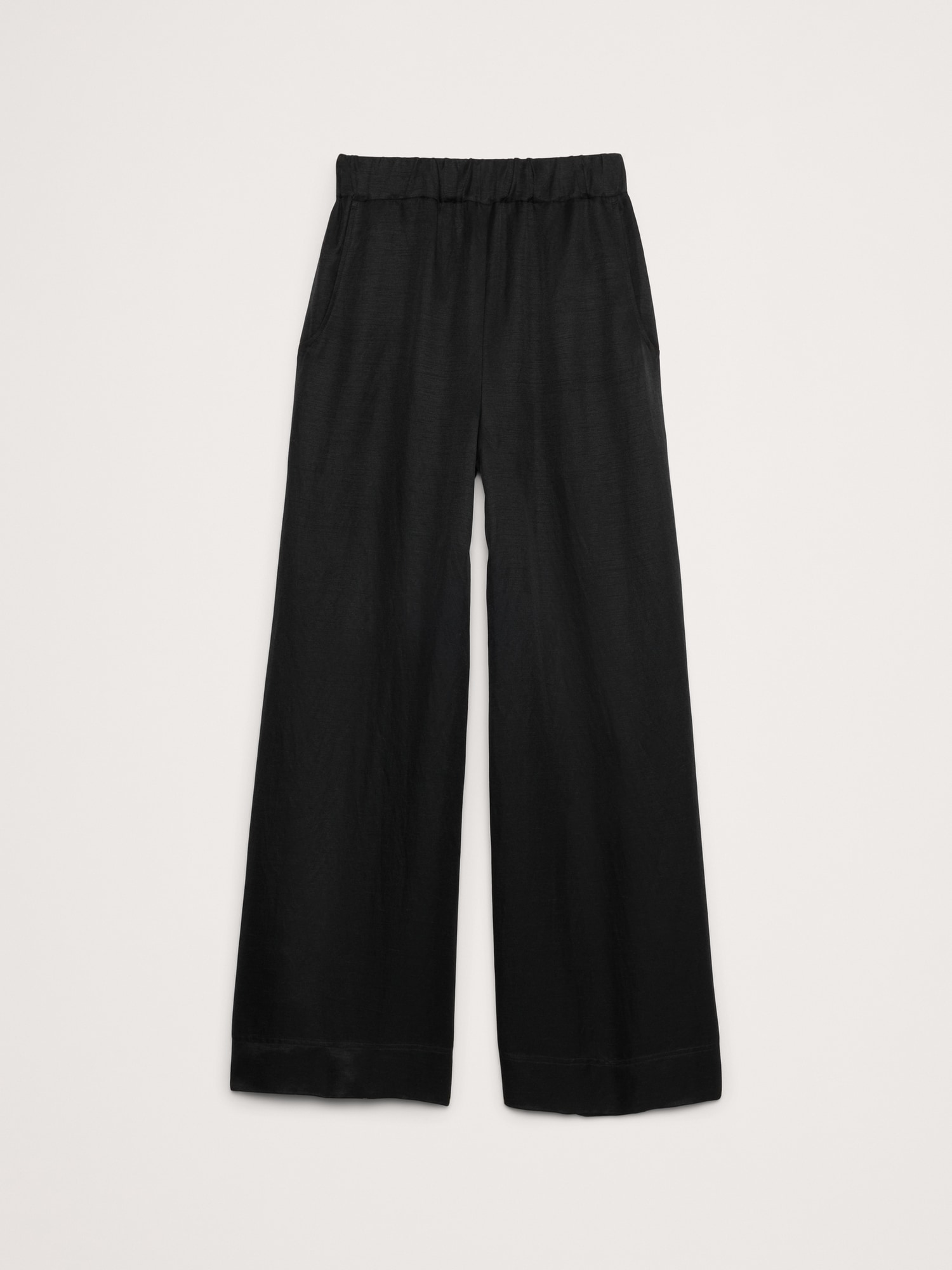 High-Rise Wide-Leg Viscose-Linen Pull-On Pant