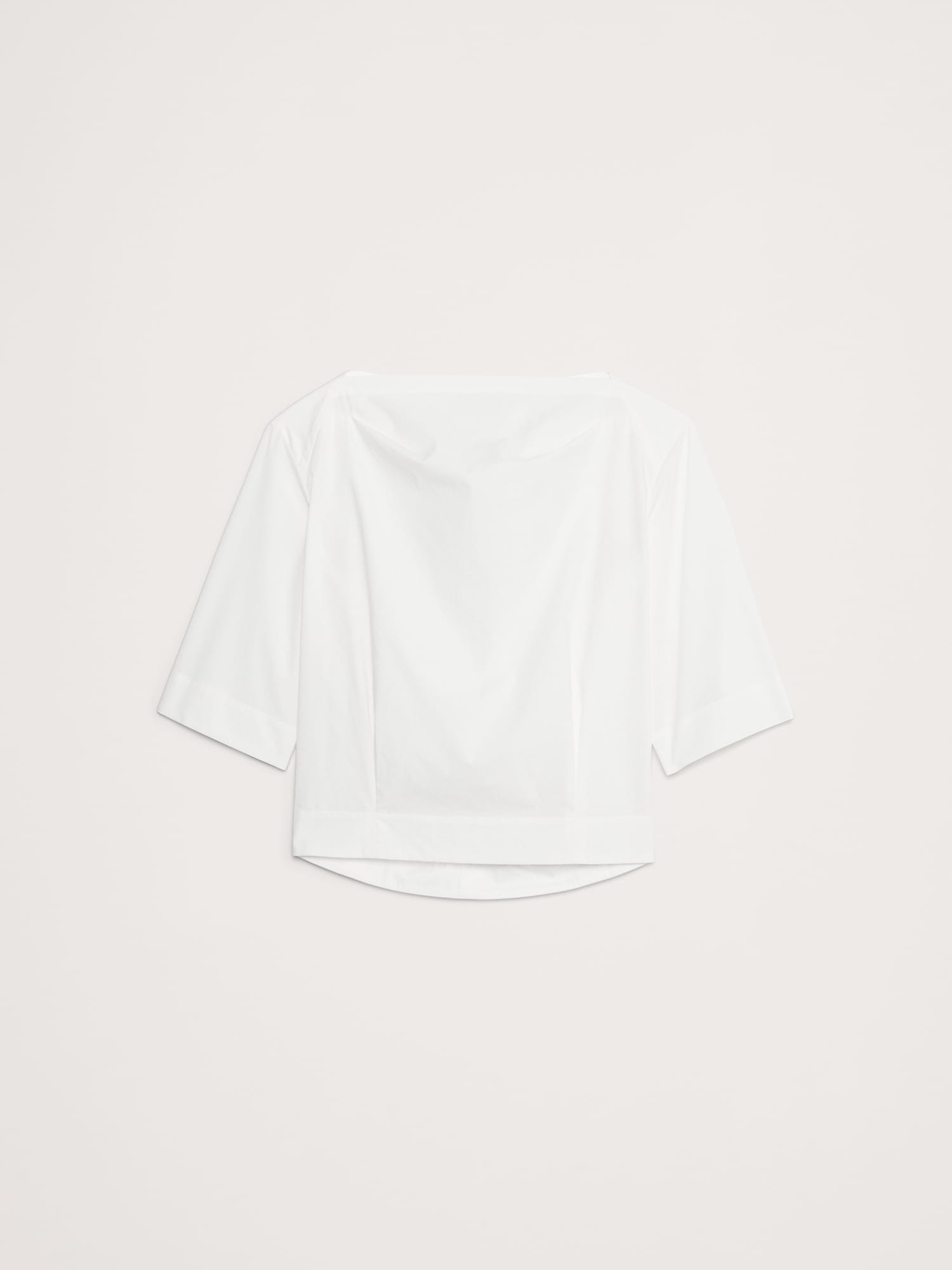 Oversized Cotton Poplin Boat-Neck Top