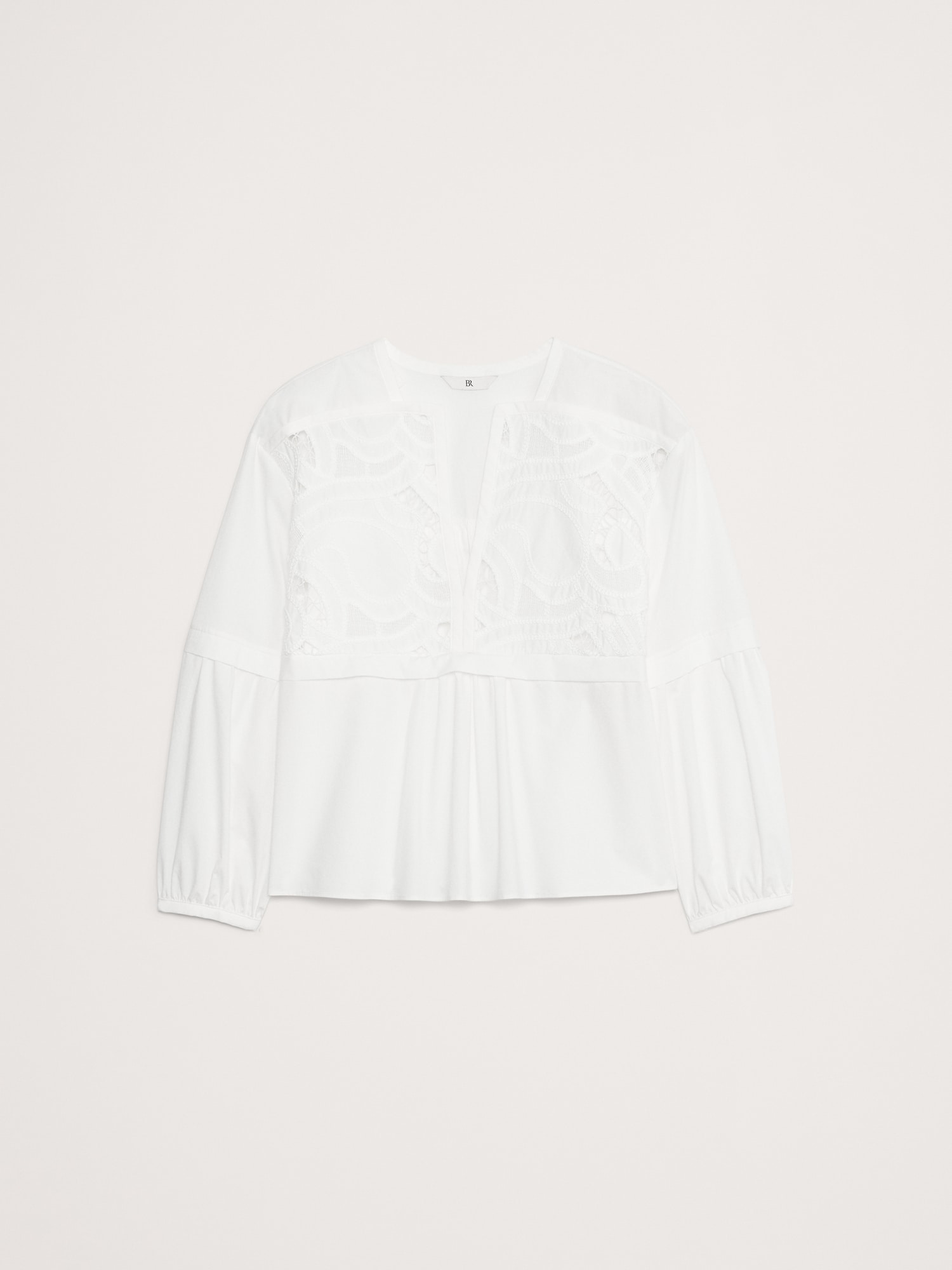 Embroidered Cotton Poplin Popover Top