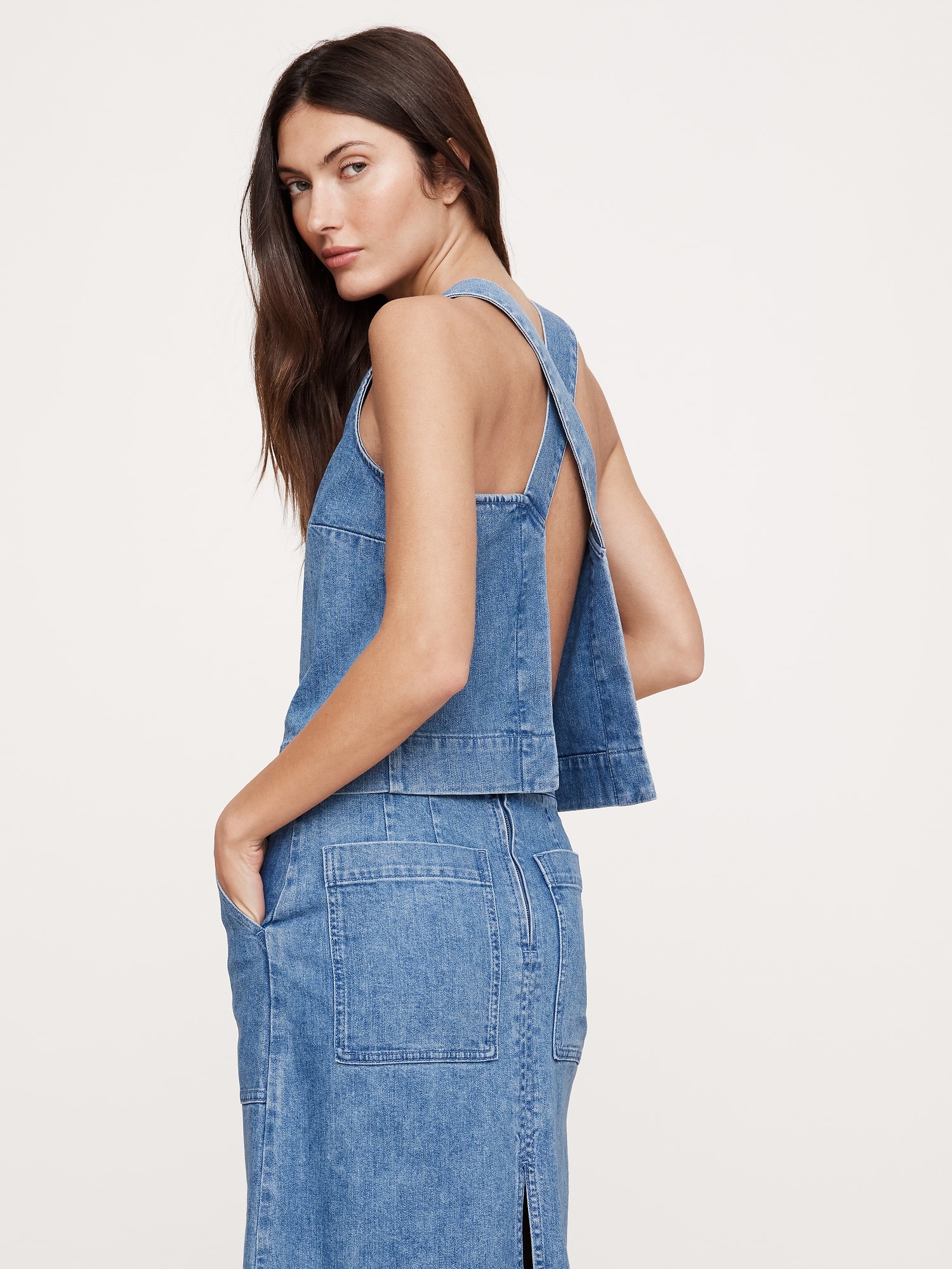 Denim Cross-Back Tank