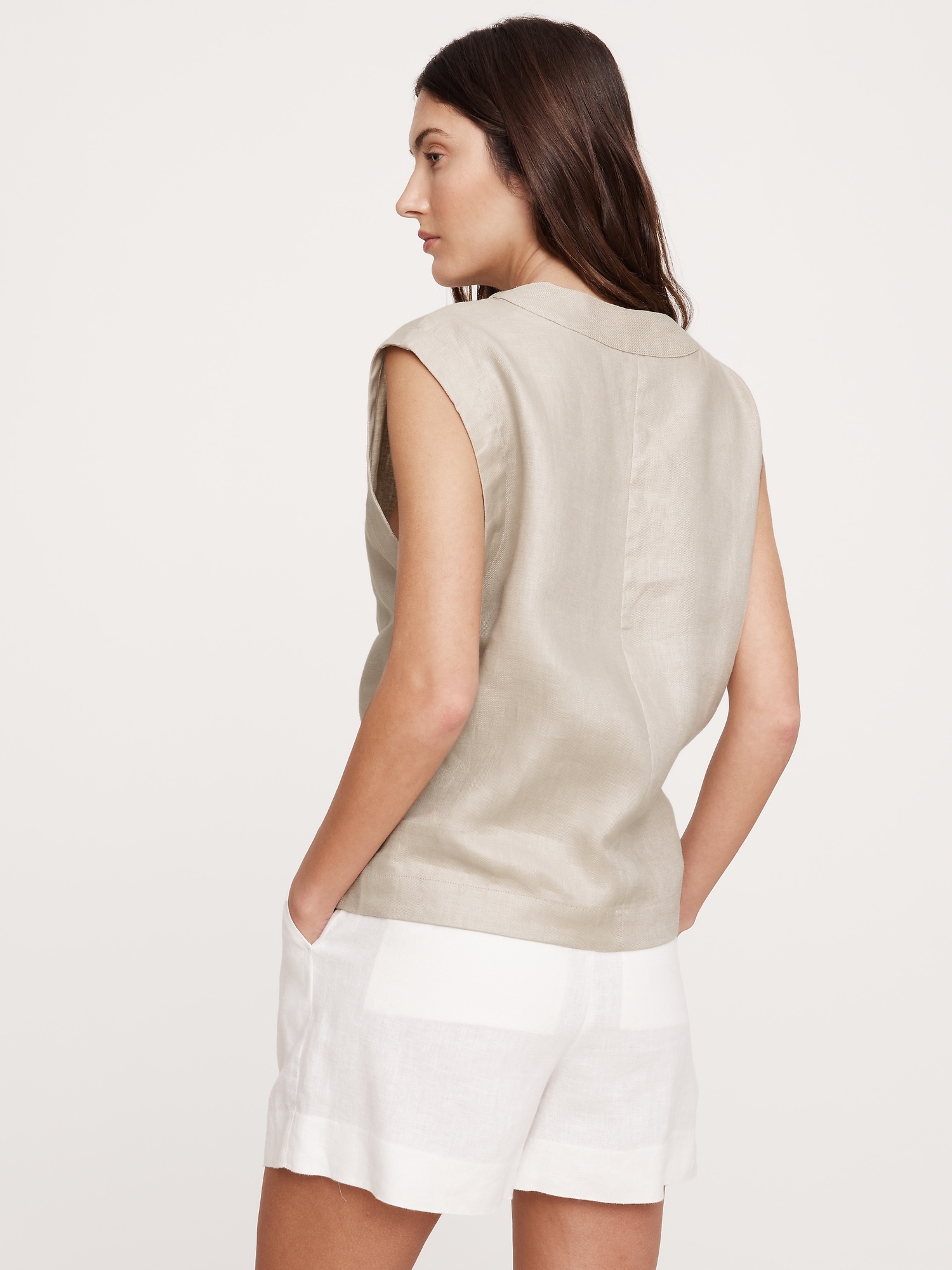 Linen V-Neck Top