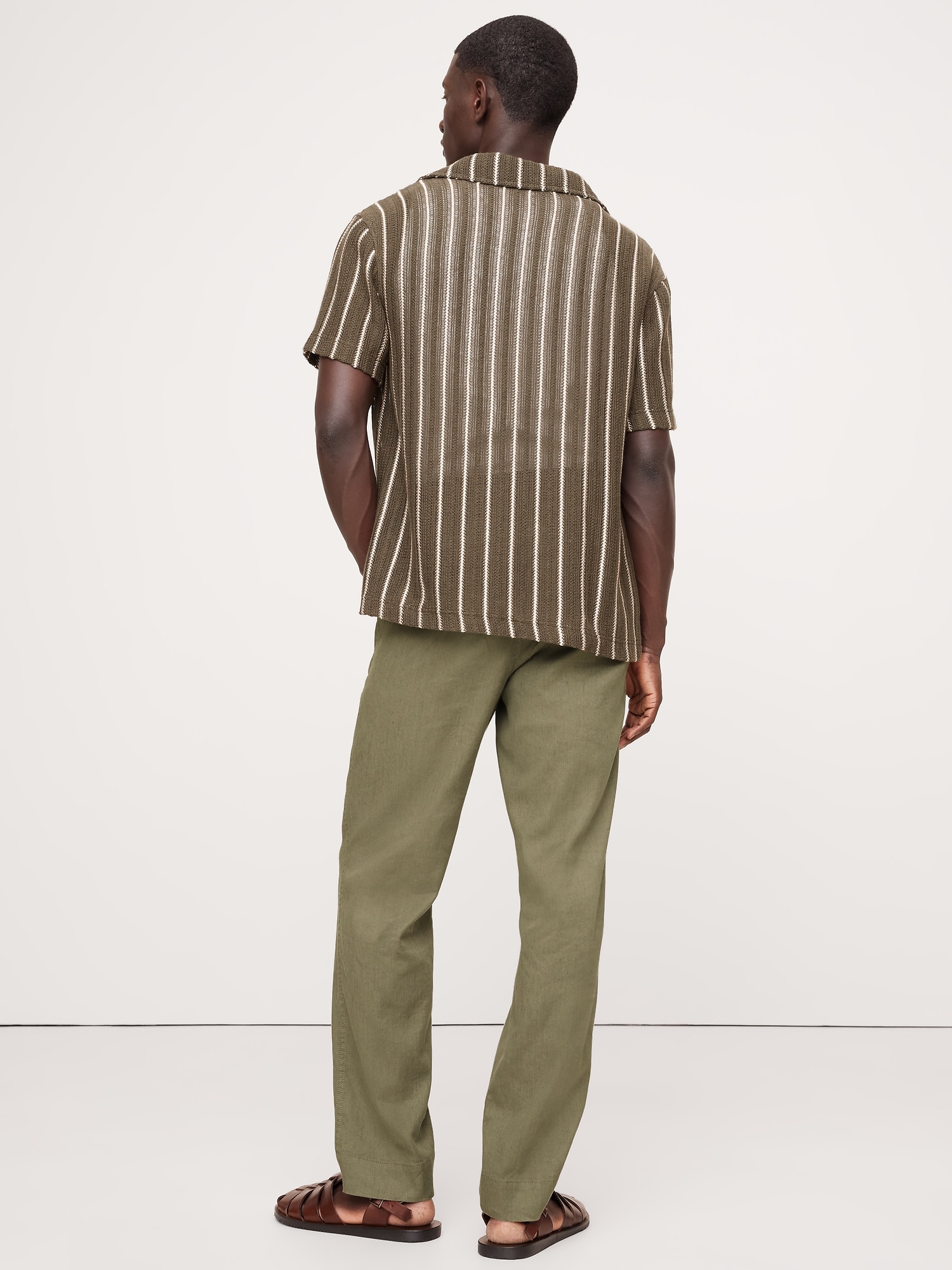 Italian Linen-Cotton Pull-On Pant