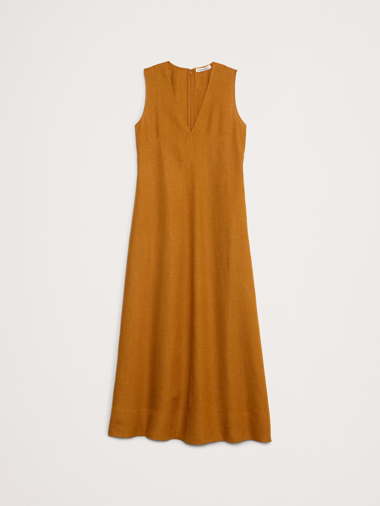 Linen V-Neck Maxi Dress