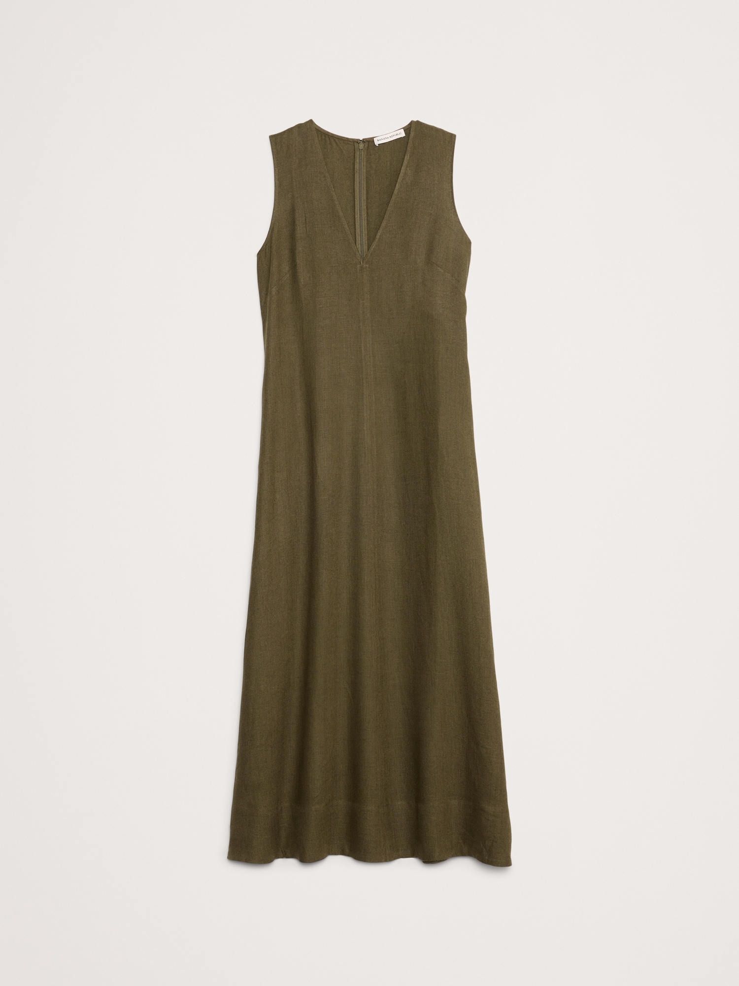 Linen V-Neck Maxi Dress