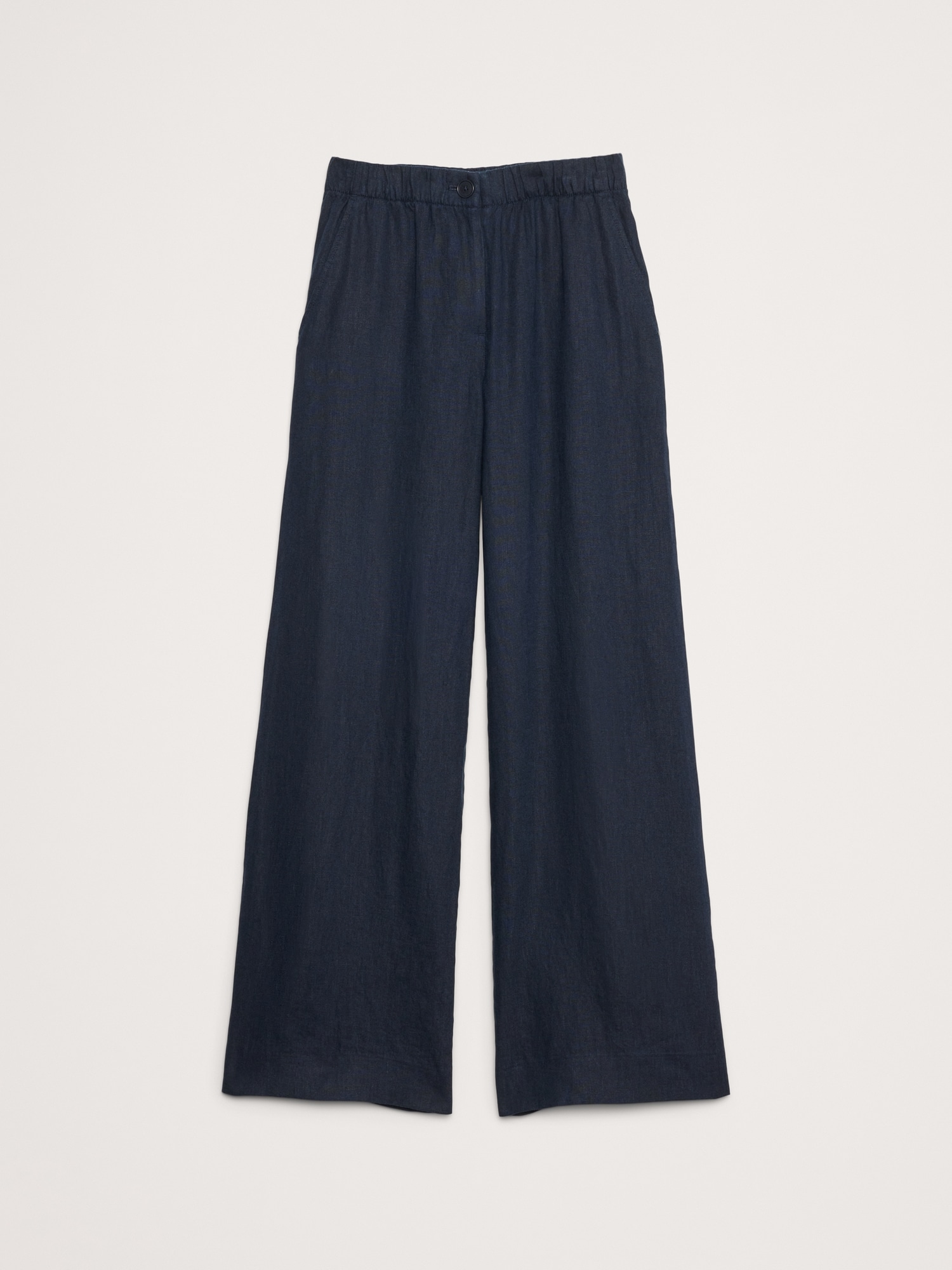 High-Rise Wide-Leg Linen Pull-On Pant