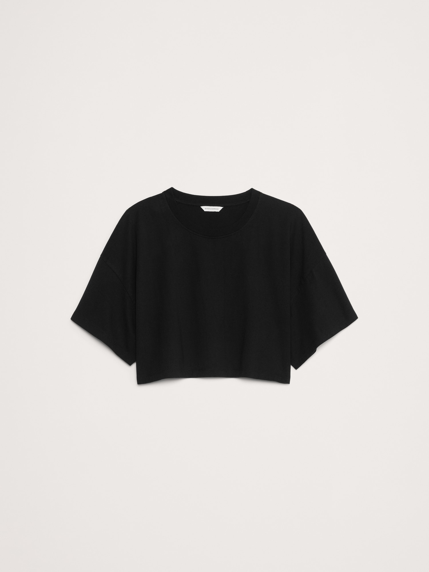 Oversized Vintage Cotton Cropped T-Shirt