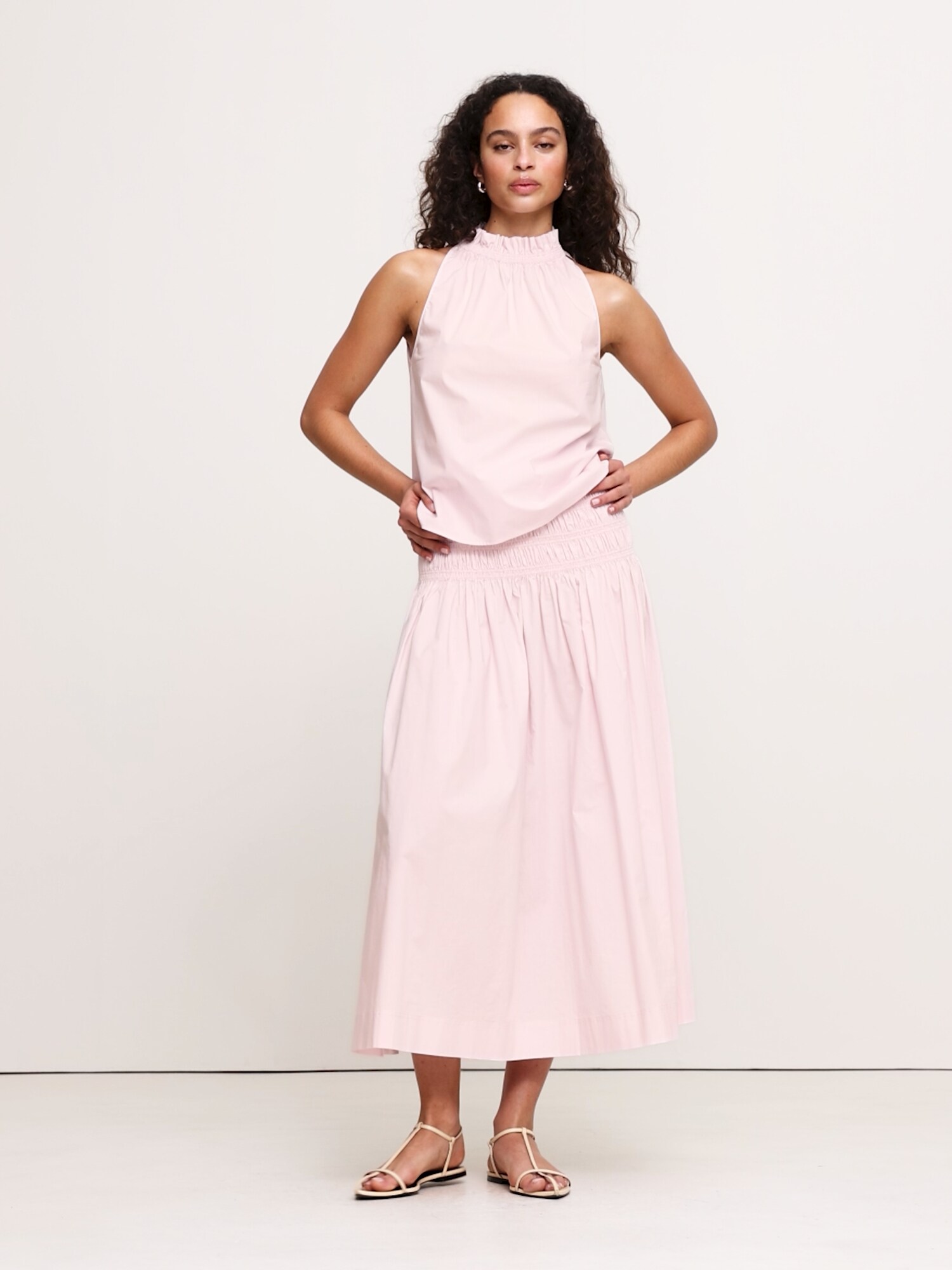 Image number 2 showing, Cotton Poplin Ruche-Neck Top