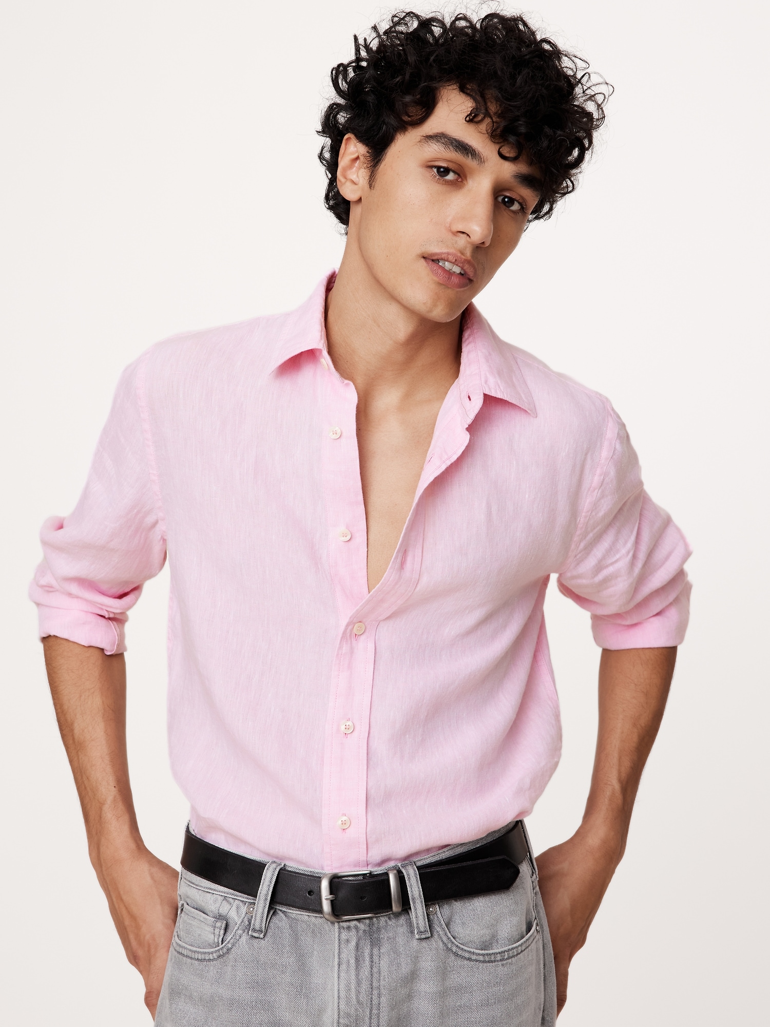 Slim-Fit Linen Shirt