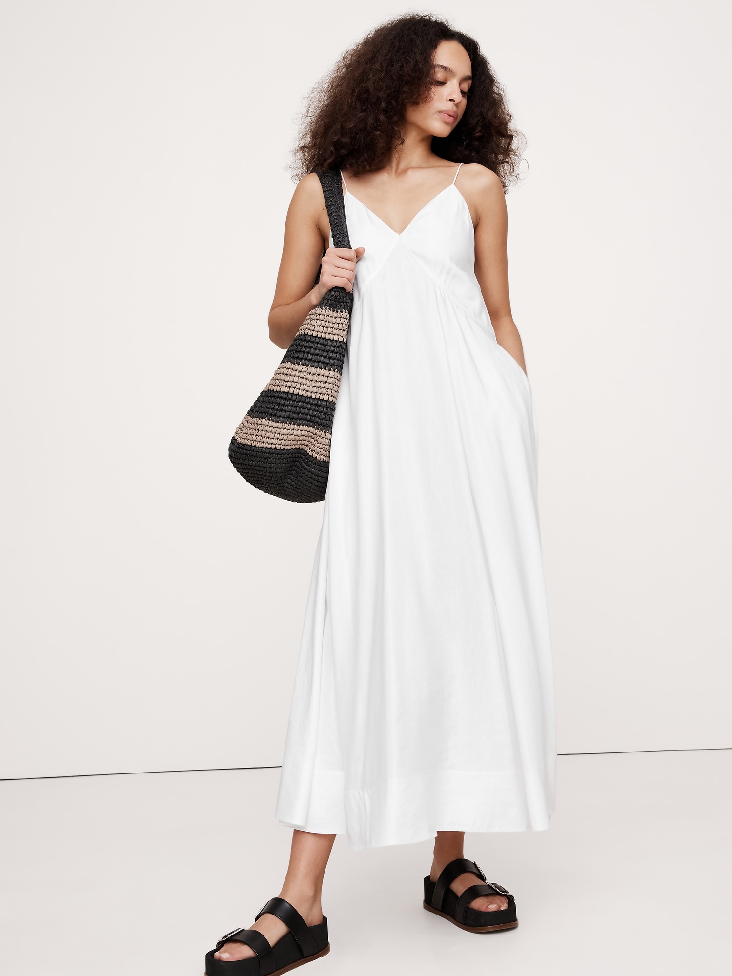 Viscose-Linen Maxi Dress