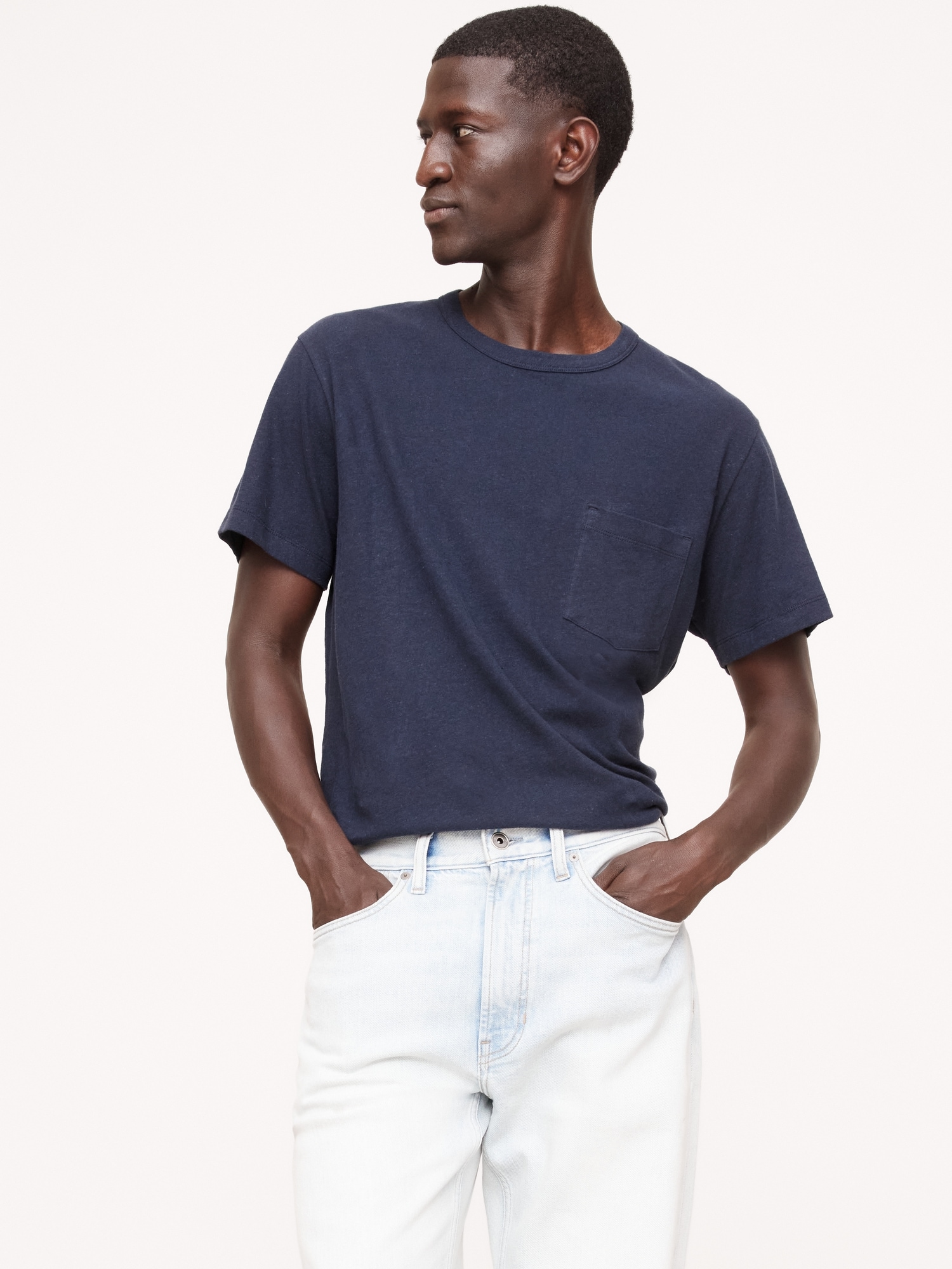 Boxy Linen-Cotton T-Shirt