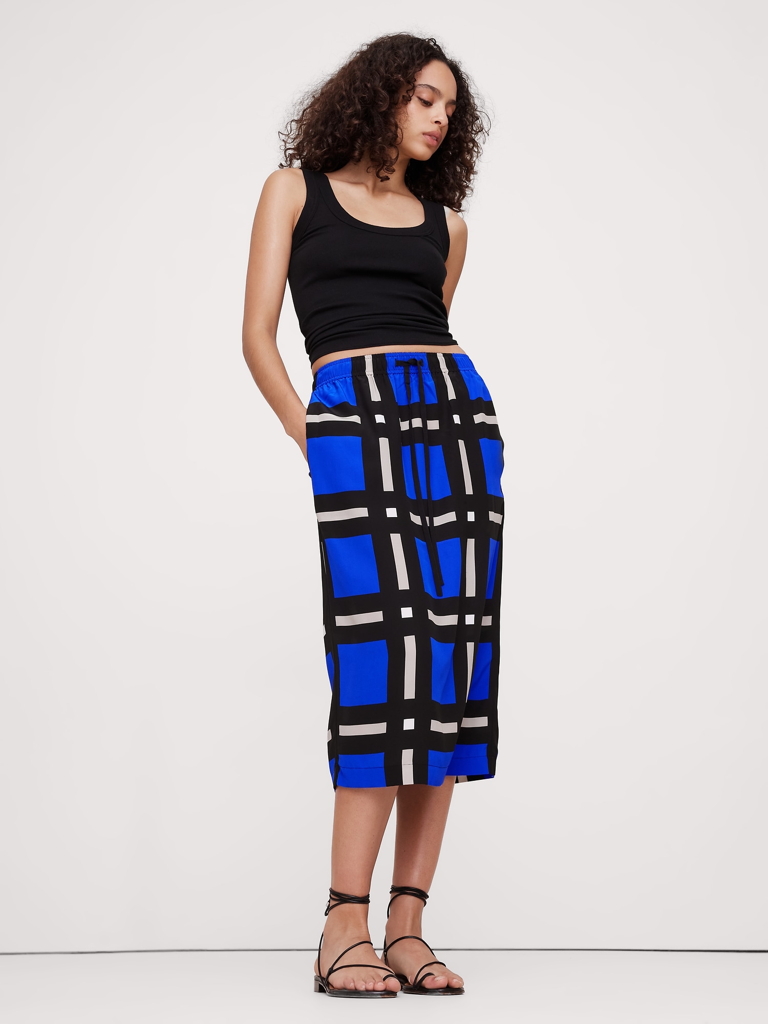 Matte Silk Midi Skirt