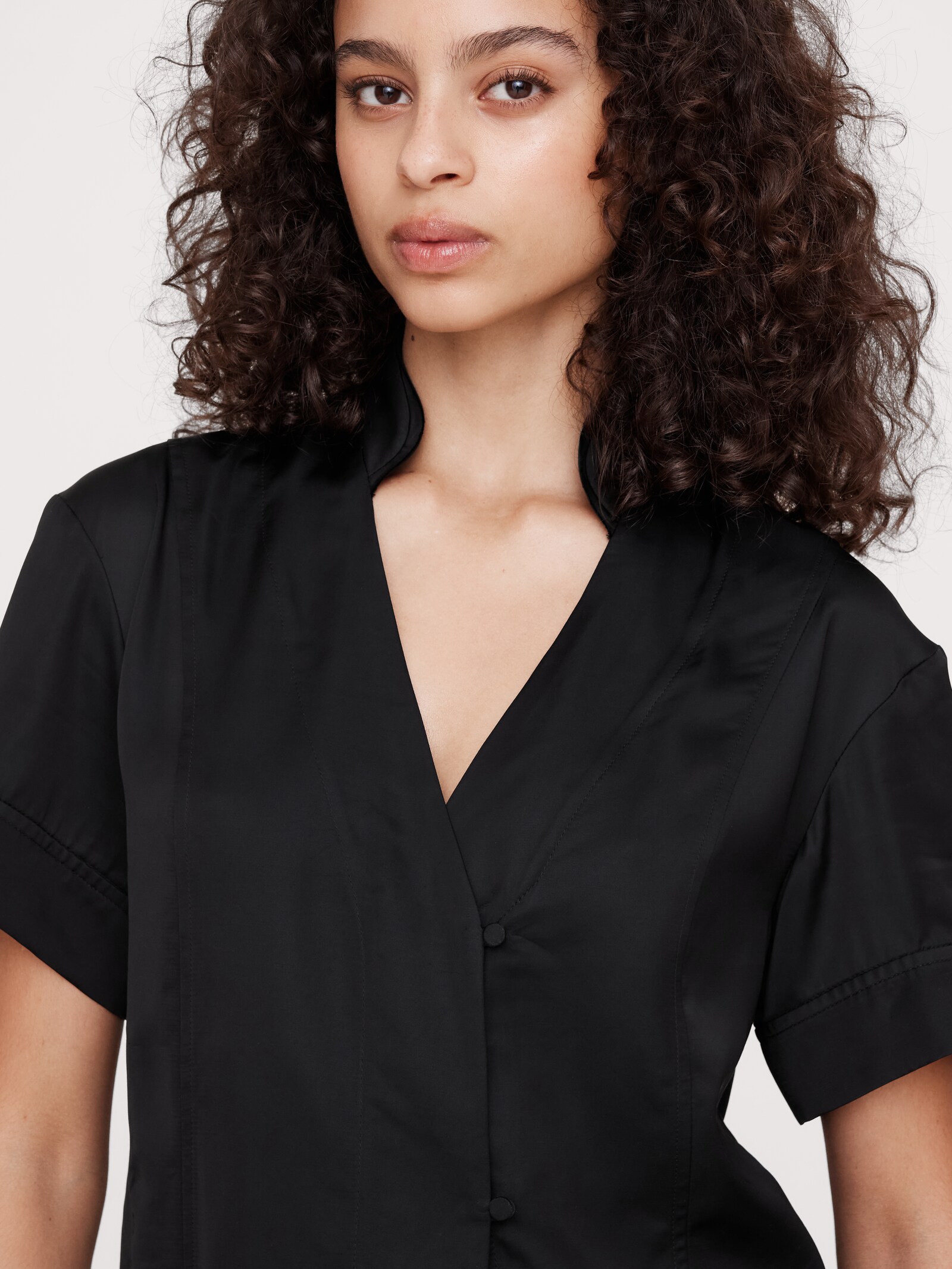 Satin Short-Sleeve Shirt | Banana Republic