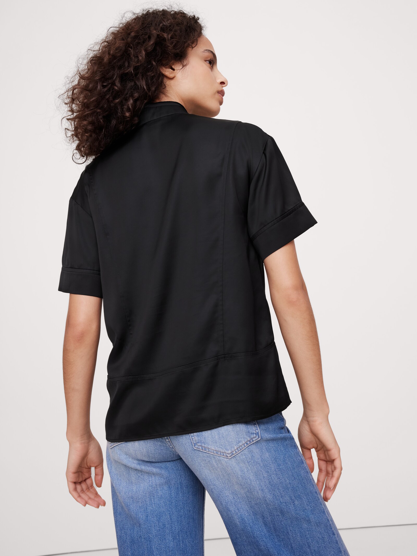 【TODAYFUL】　Satin Short Shirts BLACK Satin Short Shirts(FREE BLACK): TODAYFUL: WOMENS｜ STUDIOUS