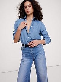 The Oversized Denim Shirt | Banana Republic