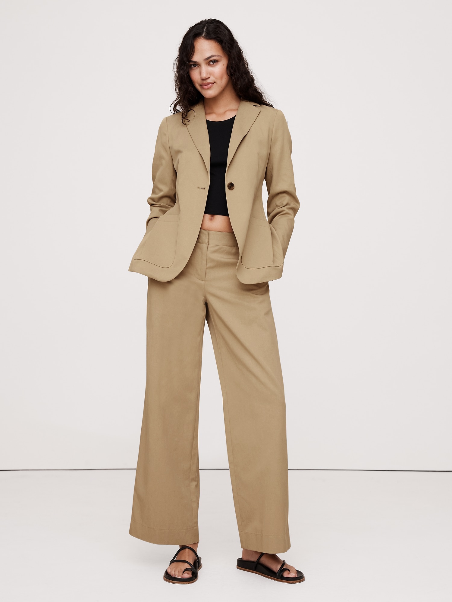 Relaxed Drapey Belted Blazer