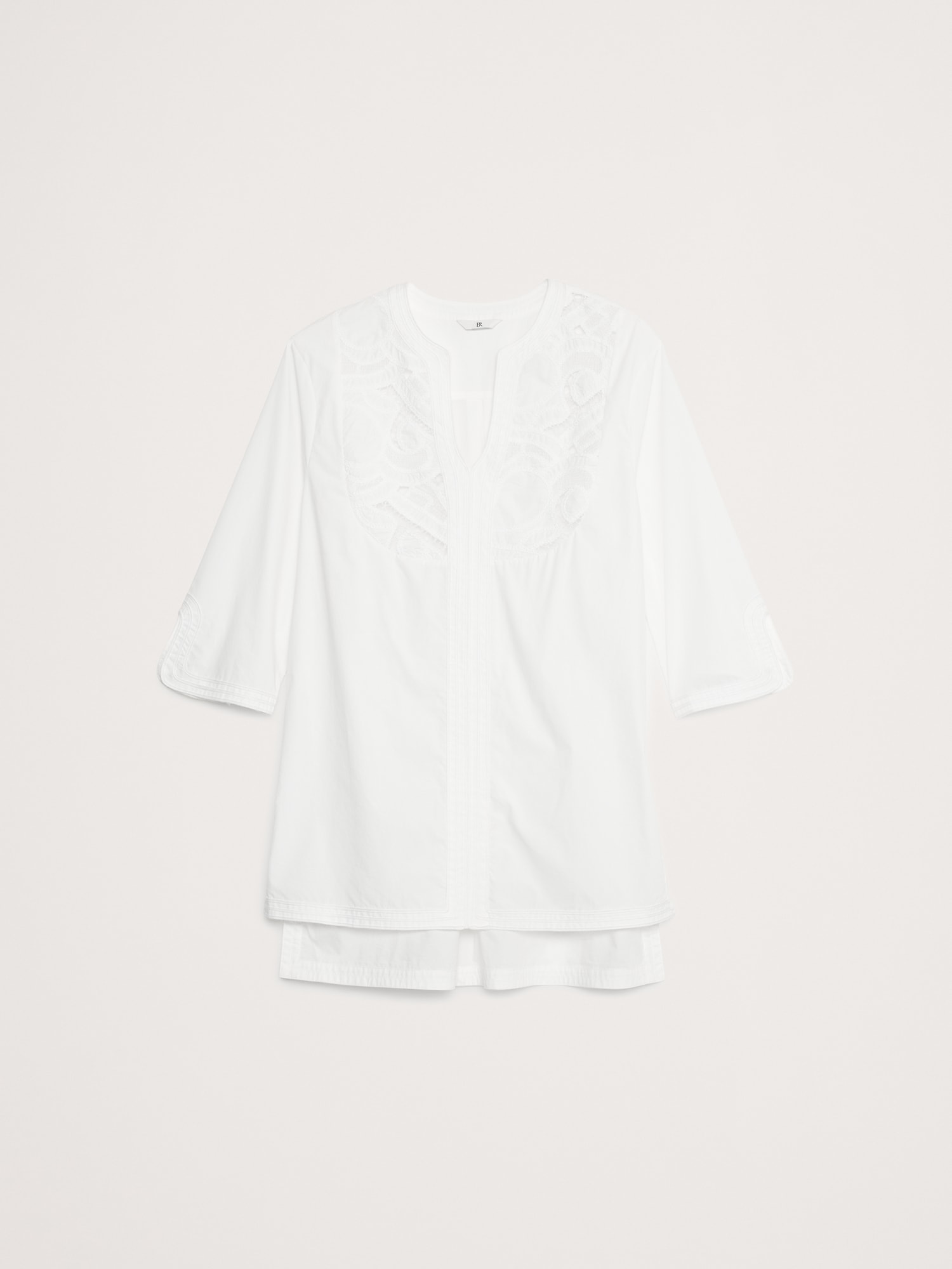 Embroidered Cotton Poplin Kaftan