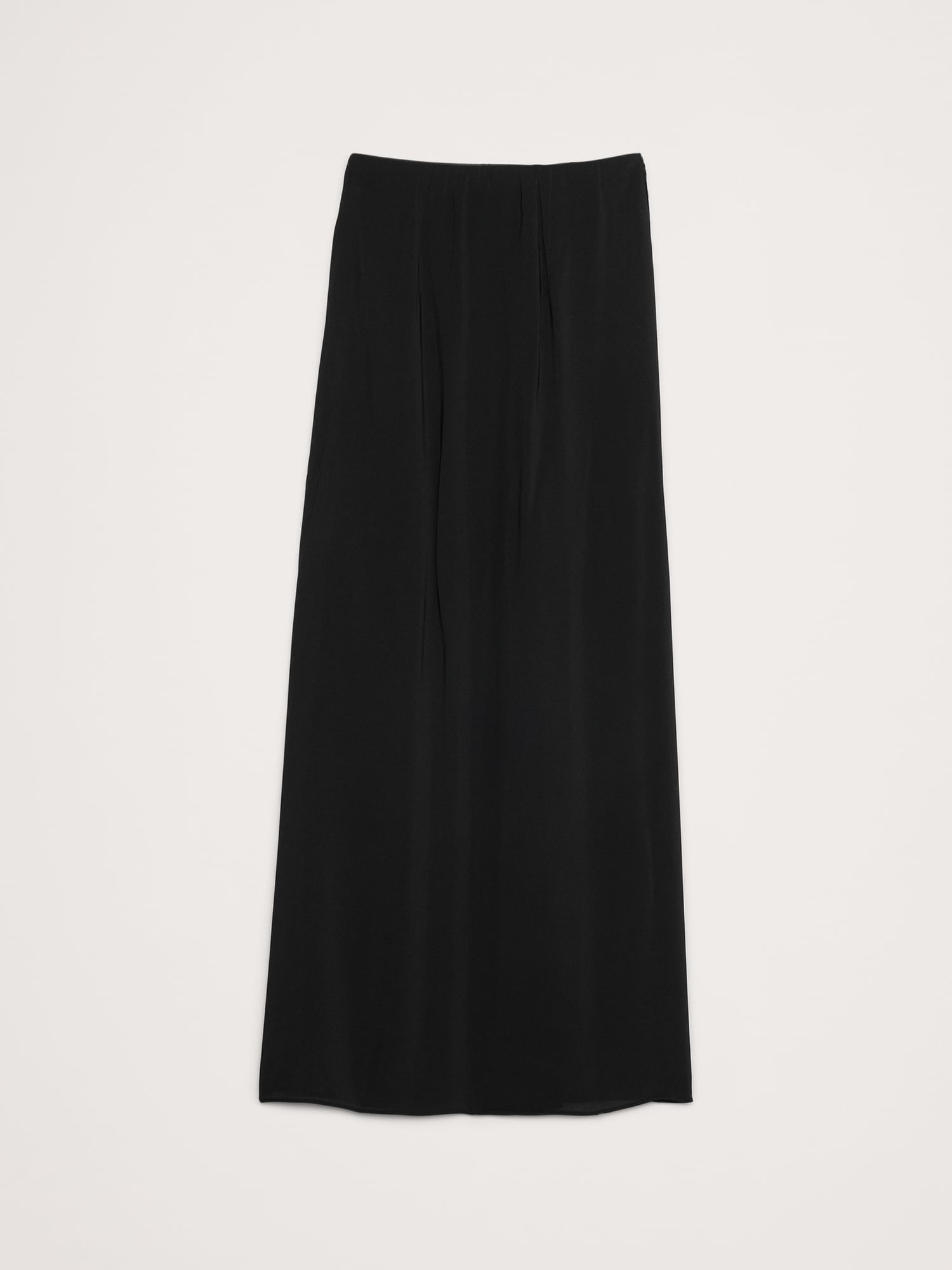 Stretch-Crepe Drape Front Maxi Skirt