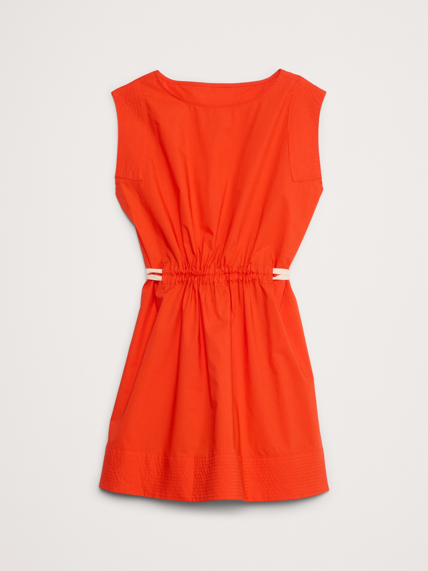 Poplin Cinch-Waist Mini Dress