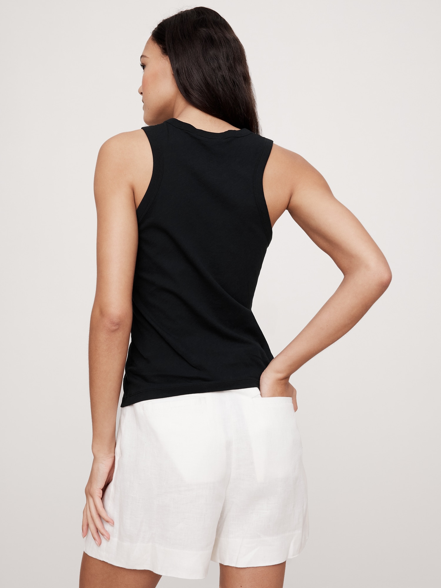 Airy Cotton Crepe Tank