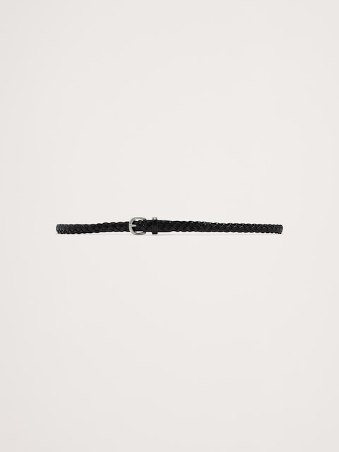 CEINTURE FINE EN CUIR TRESSÉ