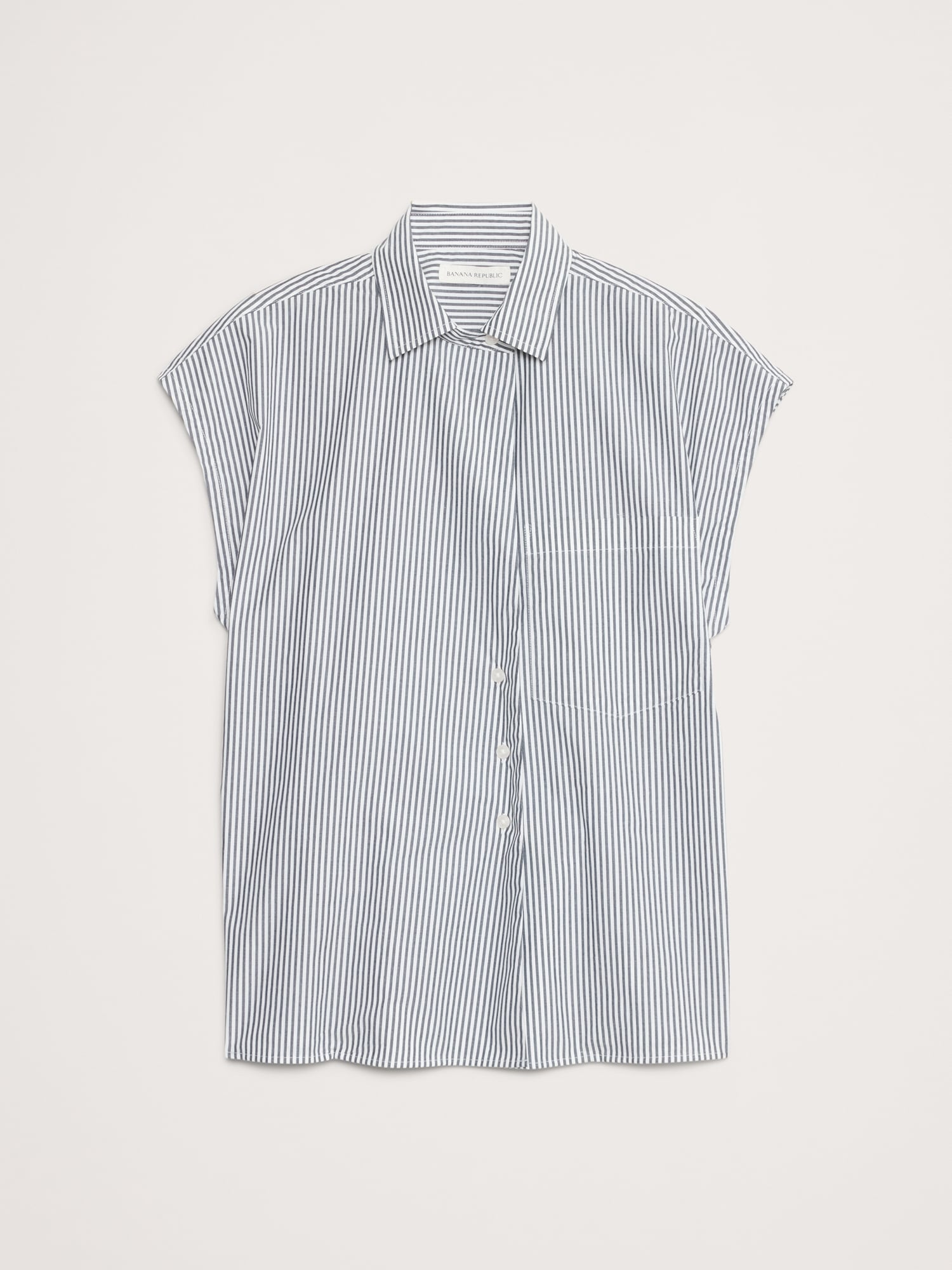 Oversized Cotton Poplin Asymmetrical Tunic