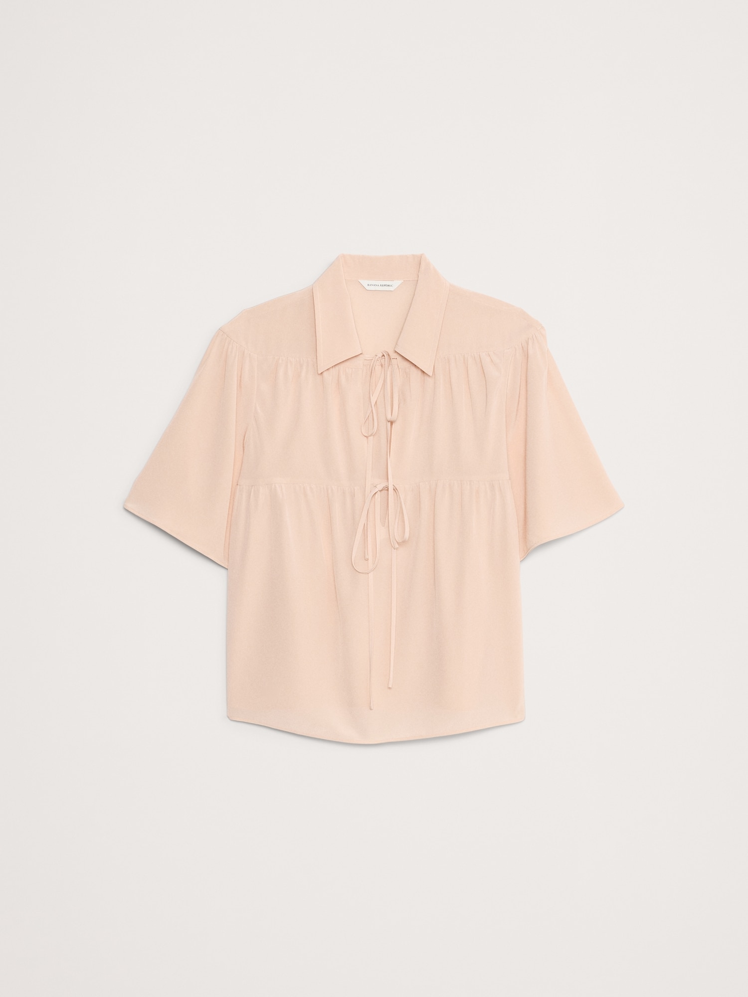 Matte Silk Tie-Front Shirt