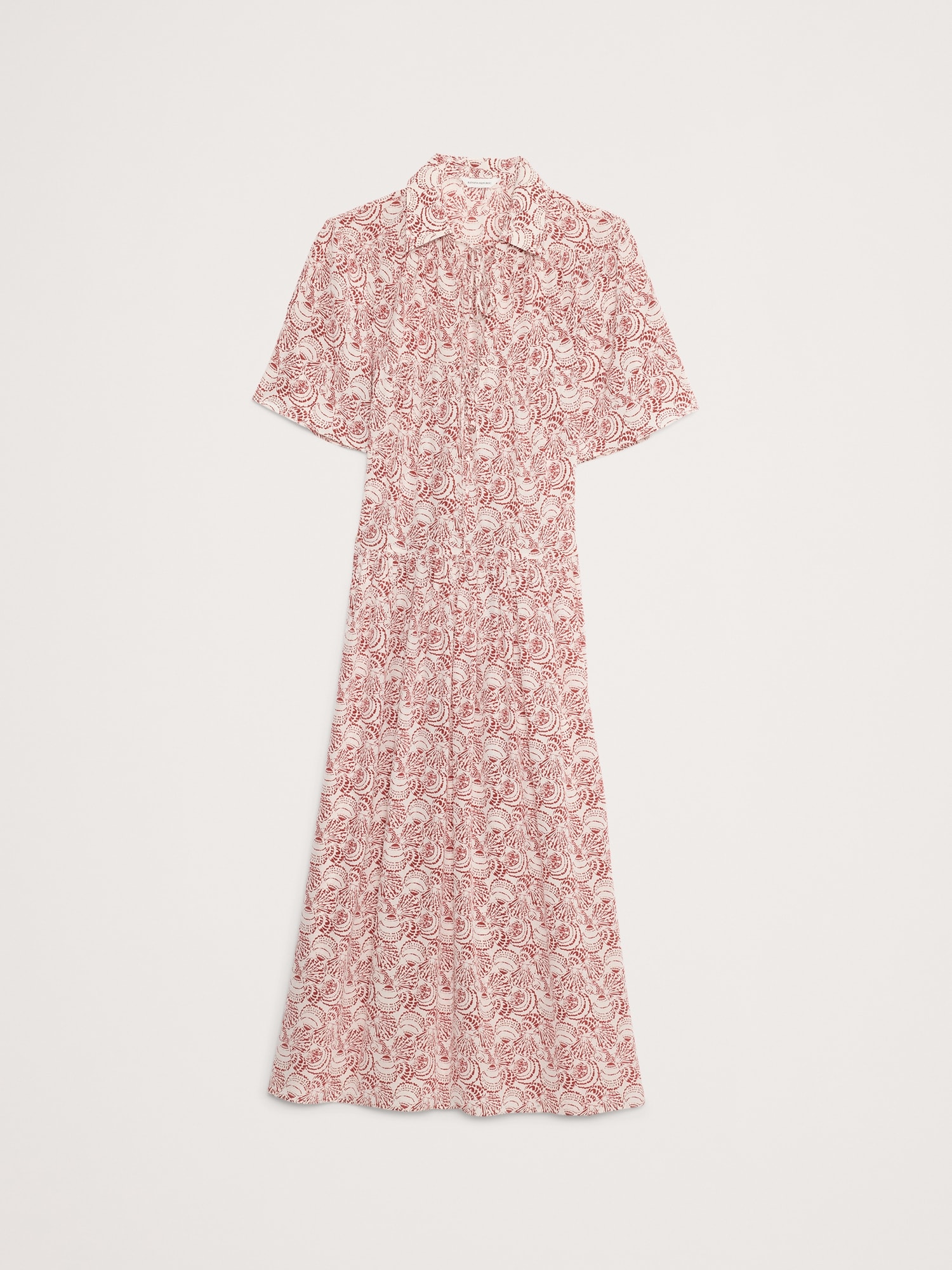 Matte Silk Tie-Front Shirt Dress