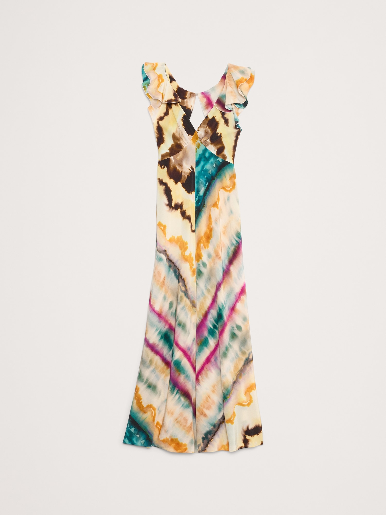 Matte Silk Open-Back Maxi Dress
