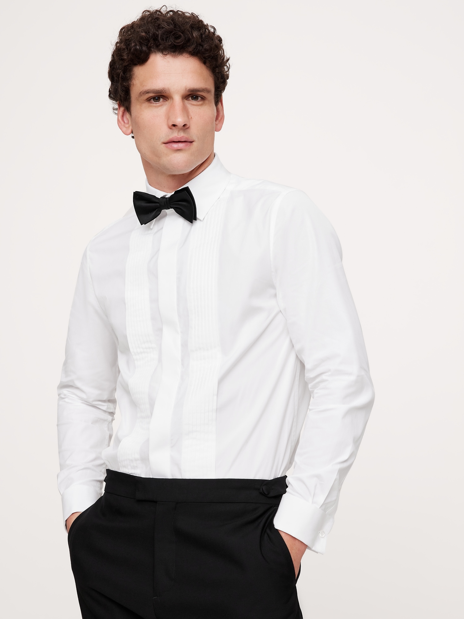 Slim Pleated Tuxedo Shirt