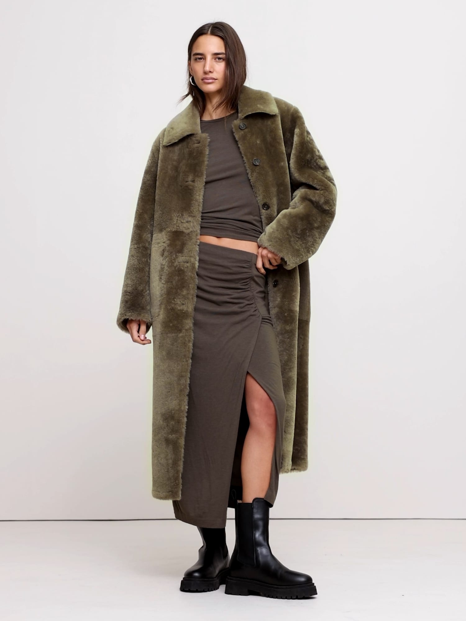 Image number 2 showing, Reversible Shearling Car Coat