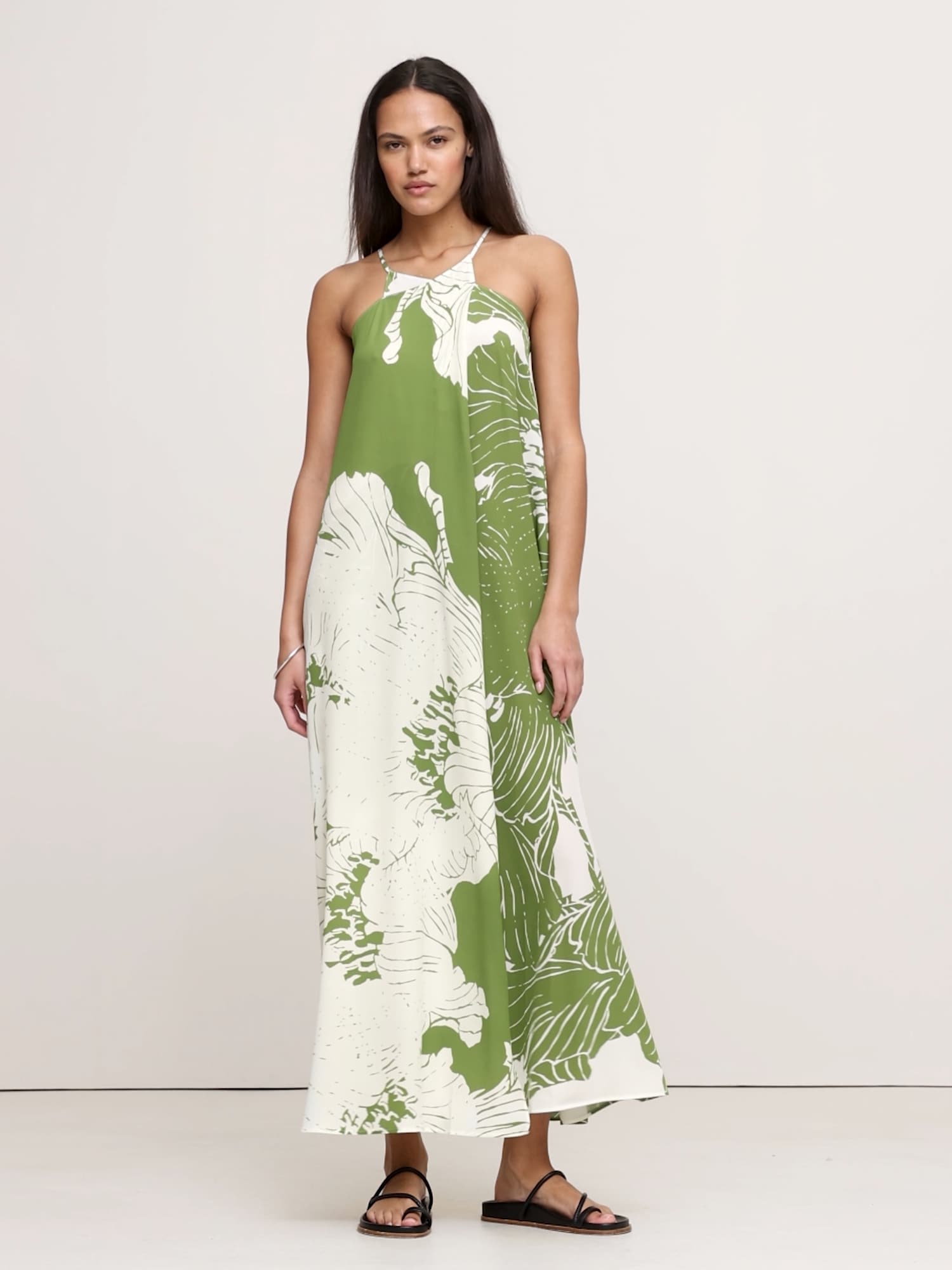 Image number 2 showing, Matte Silk Cross-Front Maxi Dress