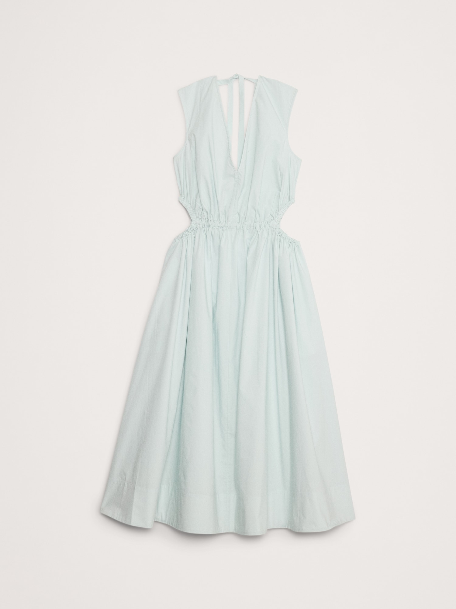 Cotton Poplin Side Cut-Out Midi Dress