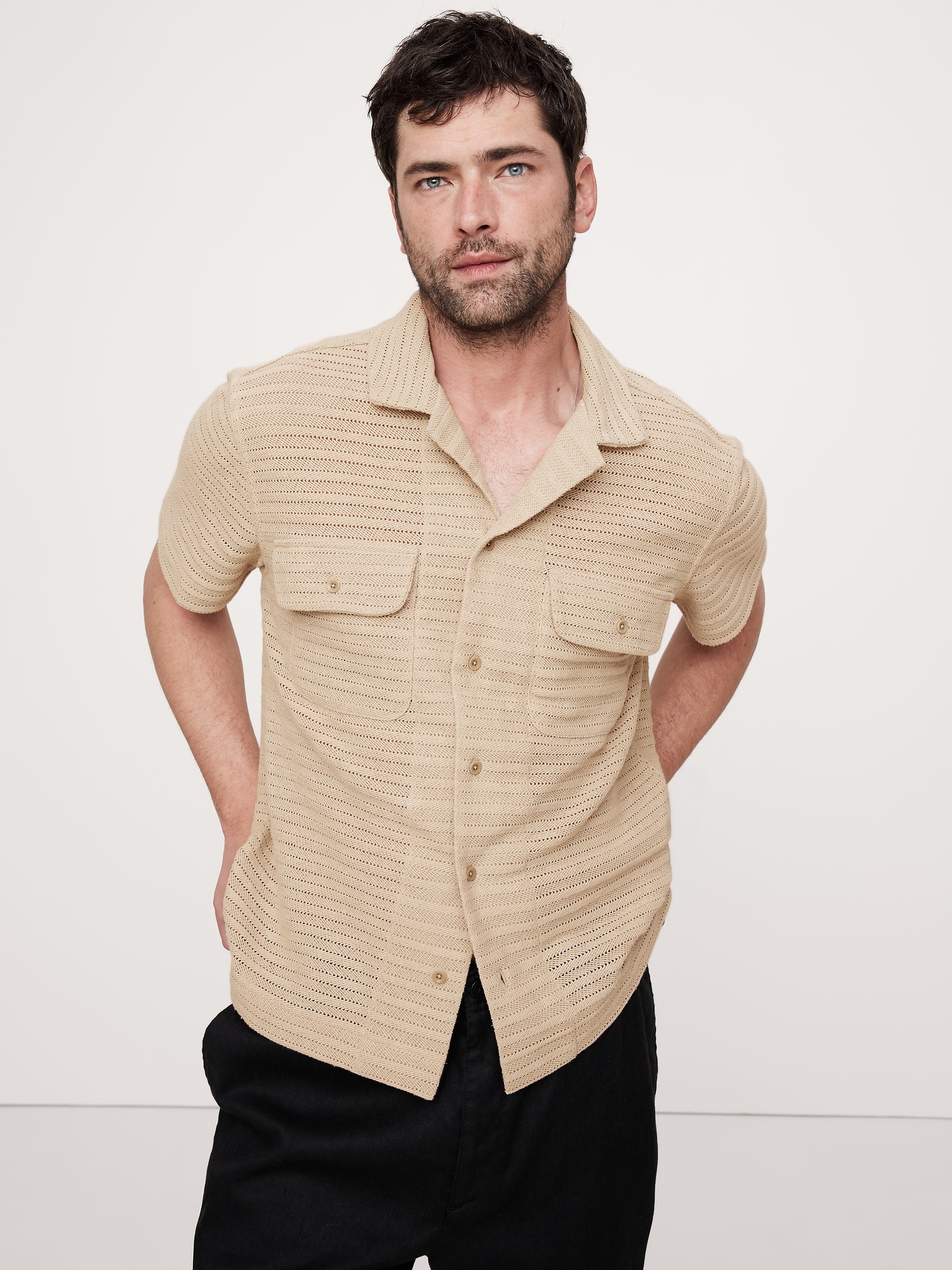 Herringbone Jacquard Resort Shirt