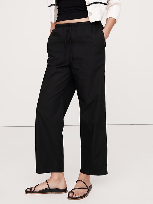 Cotton Poplin Pull-On Pant | Banana Republic