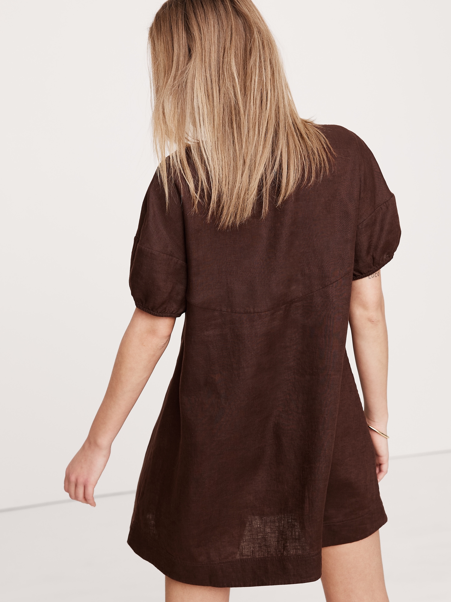 Linen Tie-Front Mini Dress
