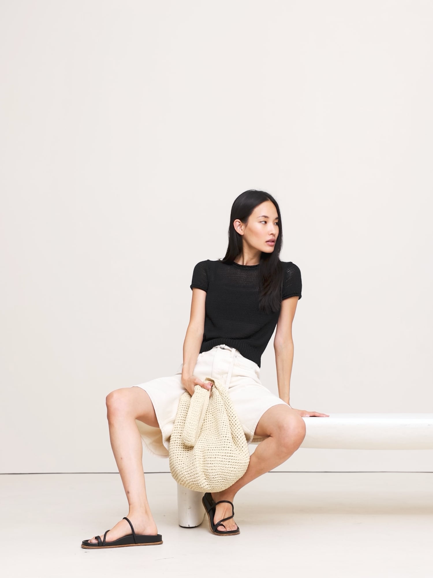 Image number 2 showing, Fitted Linen Short-Sleeve Sweater