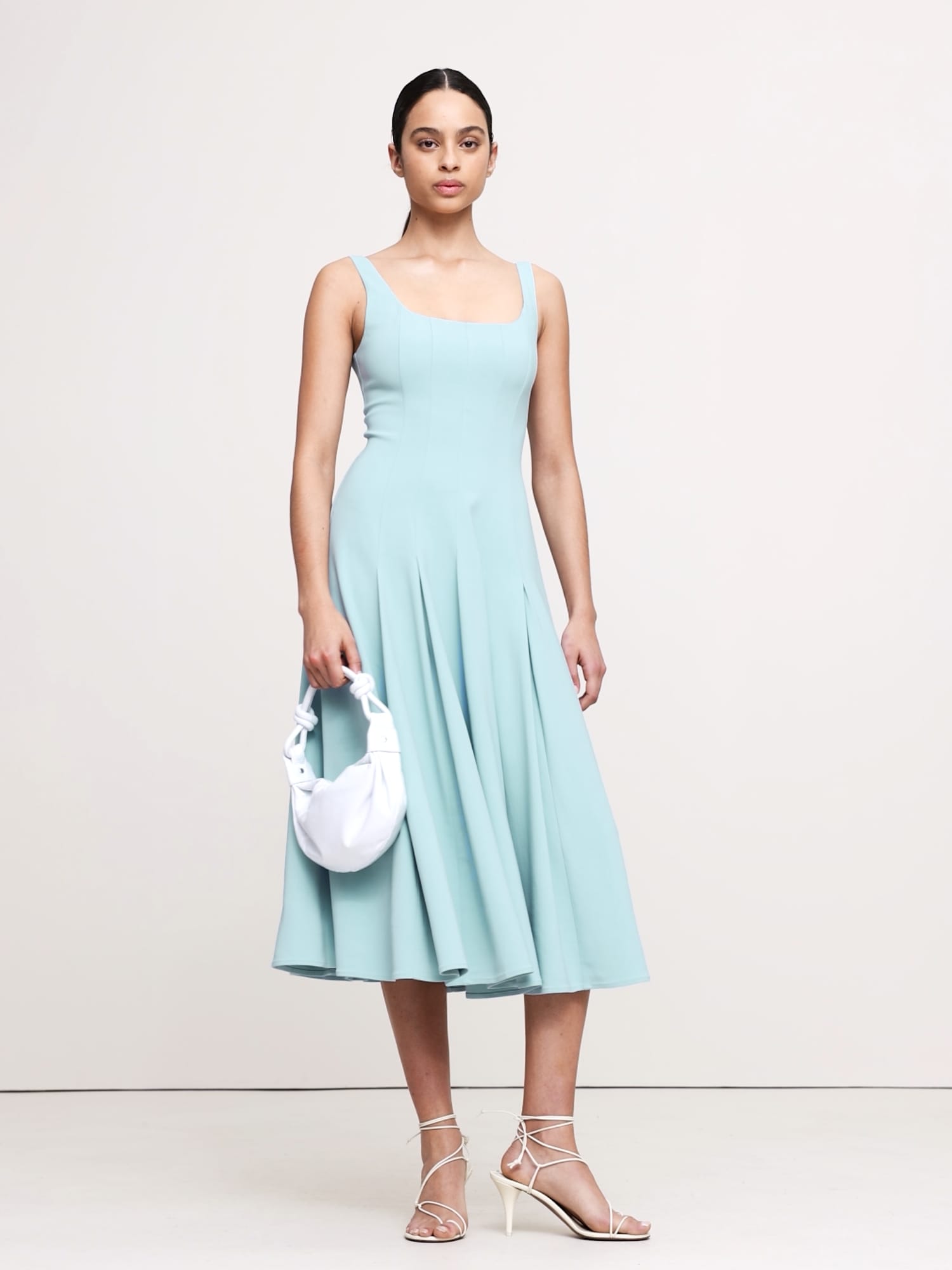 Image number 2 showing, Stretch-Sateen Square-Neck Long Midi Dress