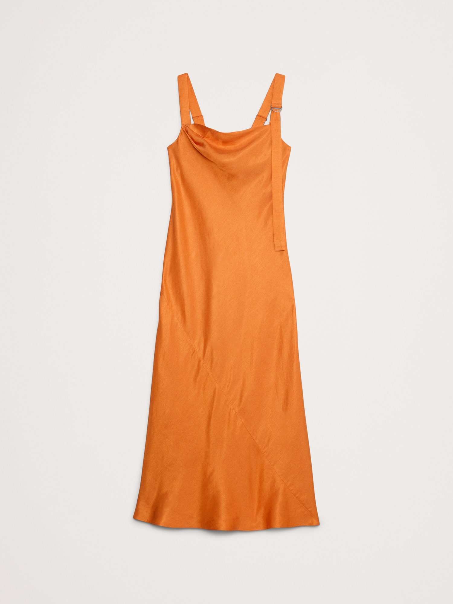 Draped Viscose-Linen Maxi Dress