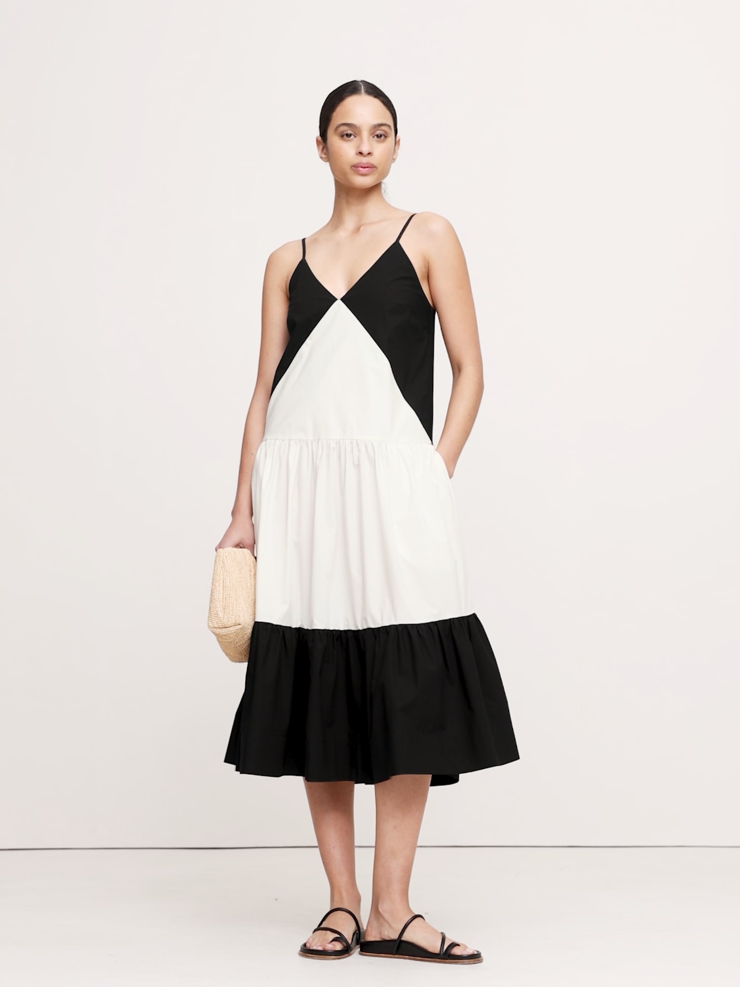 Image number 2 showing, Cotton Poplin Tiered Midi Dress