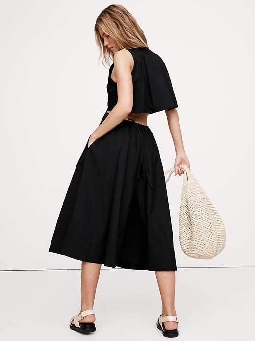 Cotton Poplin Cut-Out Midi Dress | Banana Republic