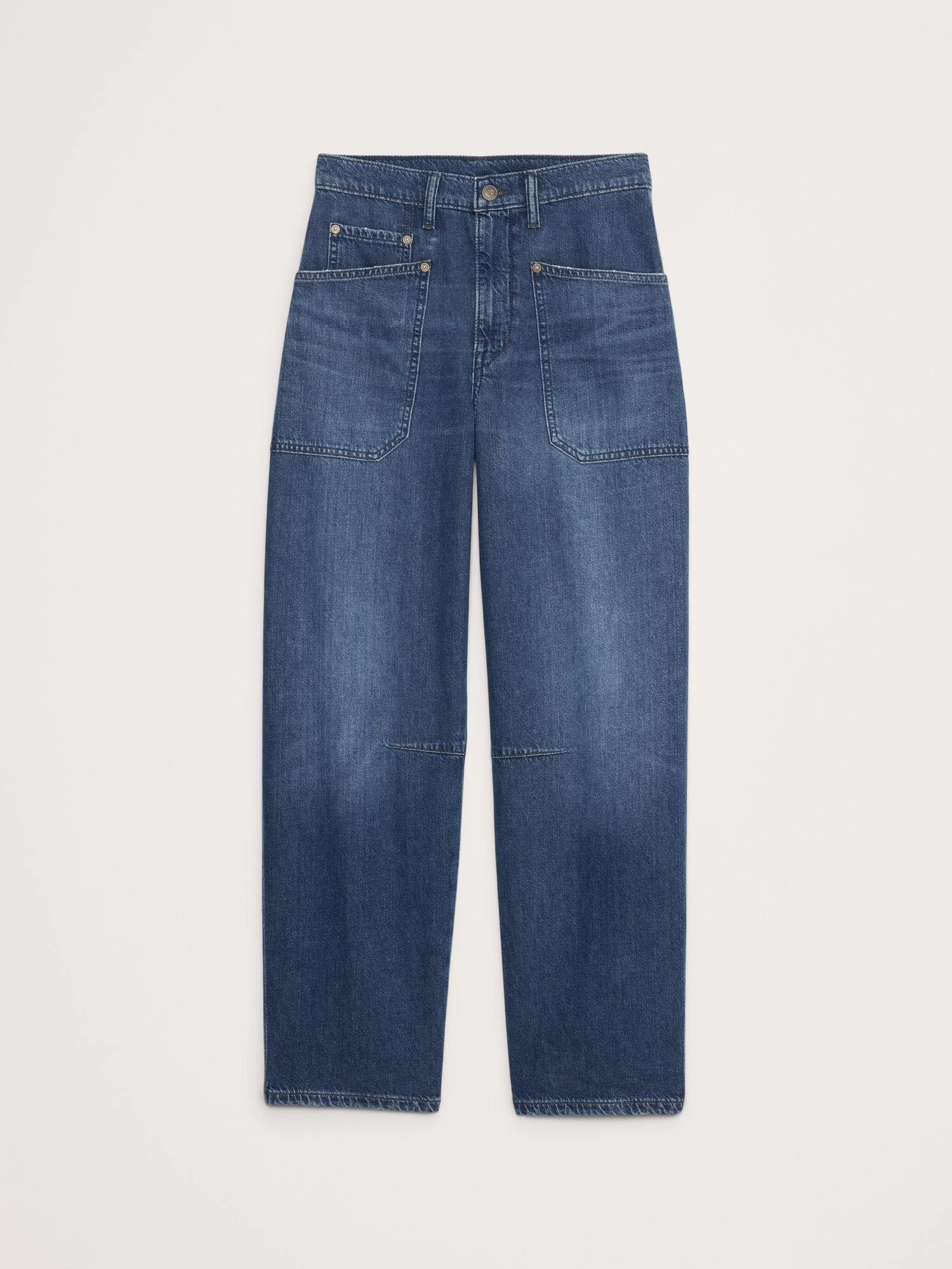 Mid-Rise Relaxed Utility Barrel Jean