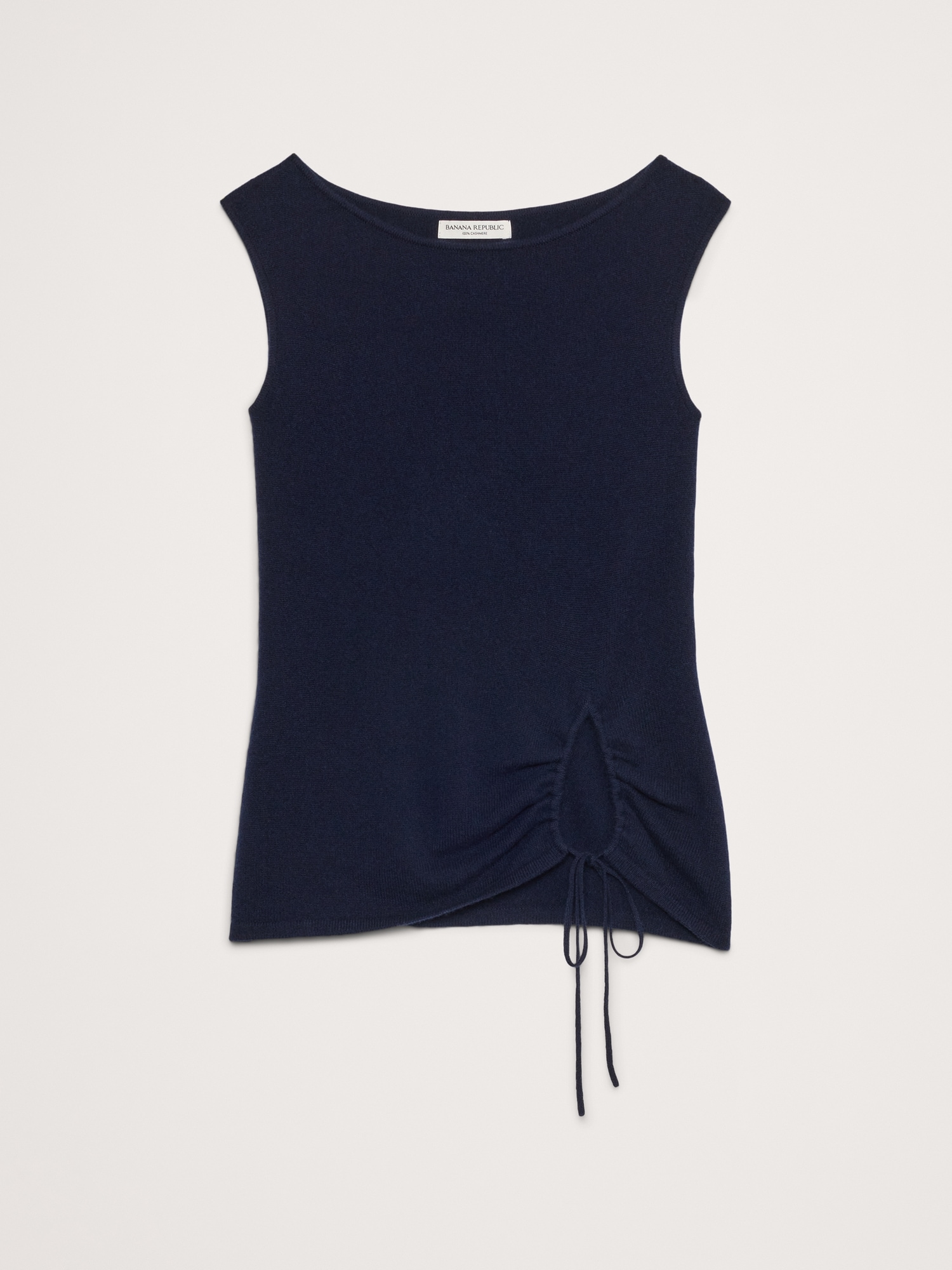 Lightweight Cashmere Drawstring-Hem Tank