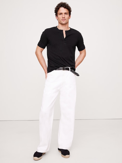 T-SHIRT HENLEY DOUX