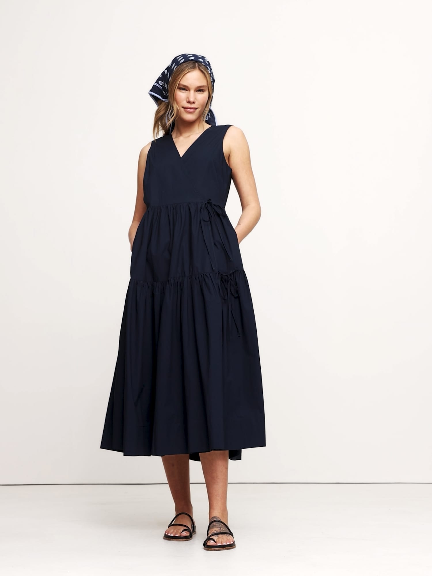 Image number 2 showing, Cotton Poplin Wrap Maxi Dress