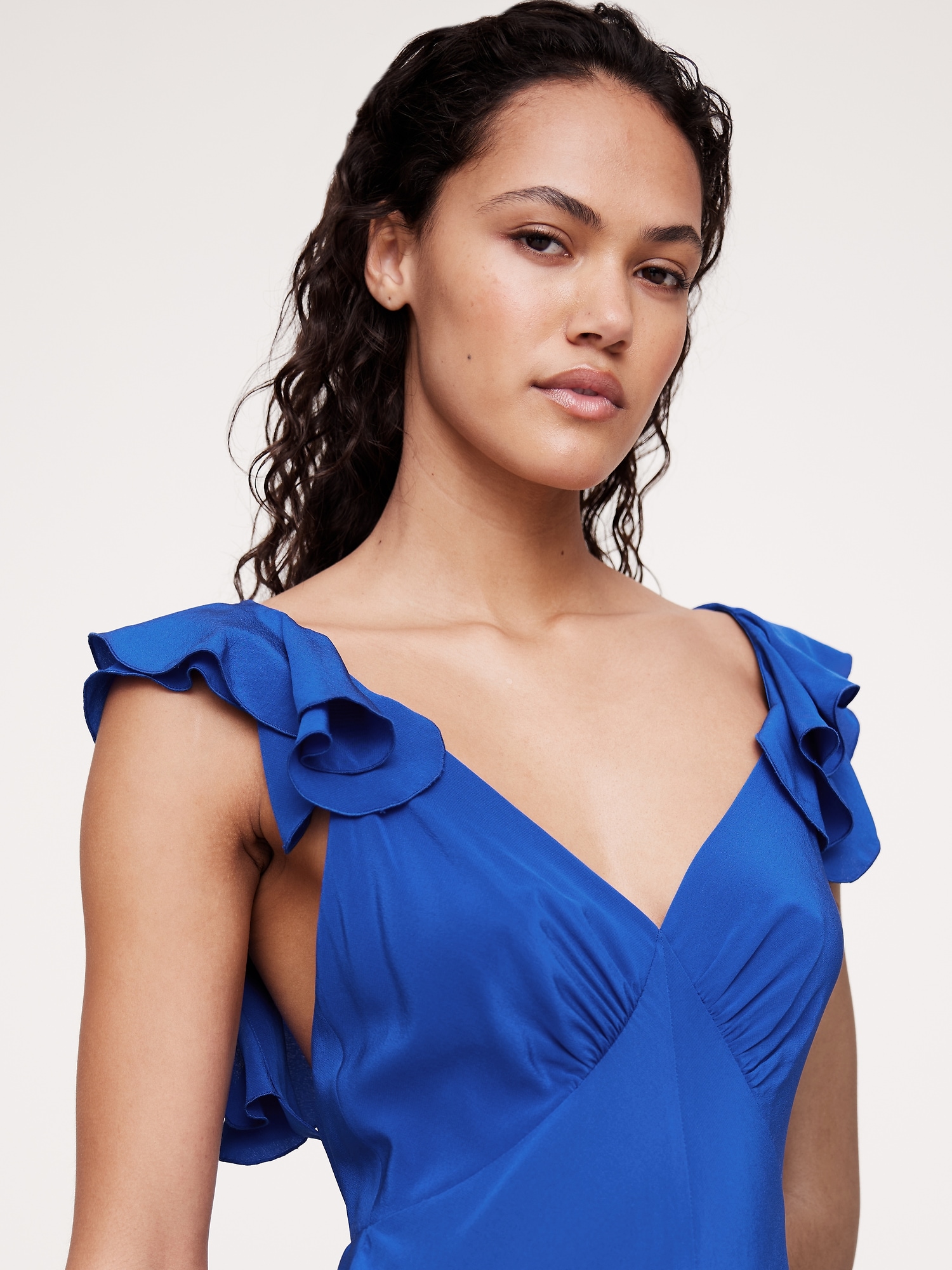 Matte Silk Open-Back Maxi Dress