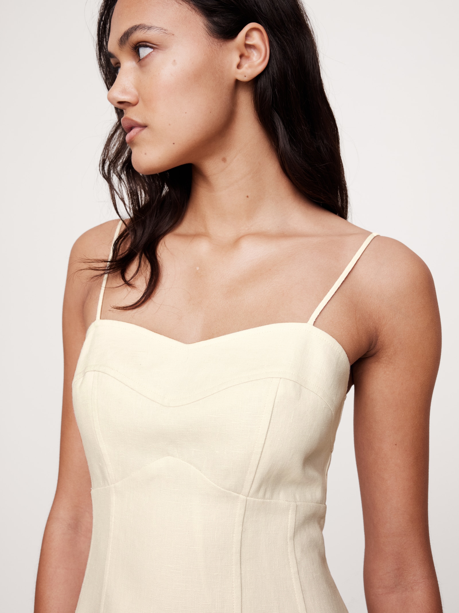 white christmas dresses Corset Style Linen Mini Orange / S