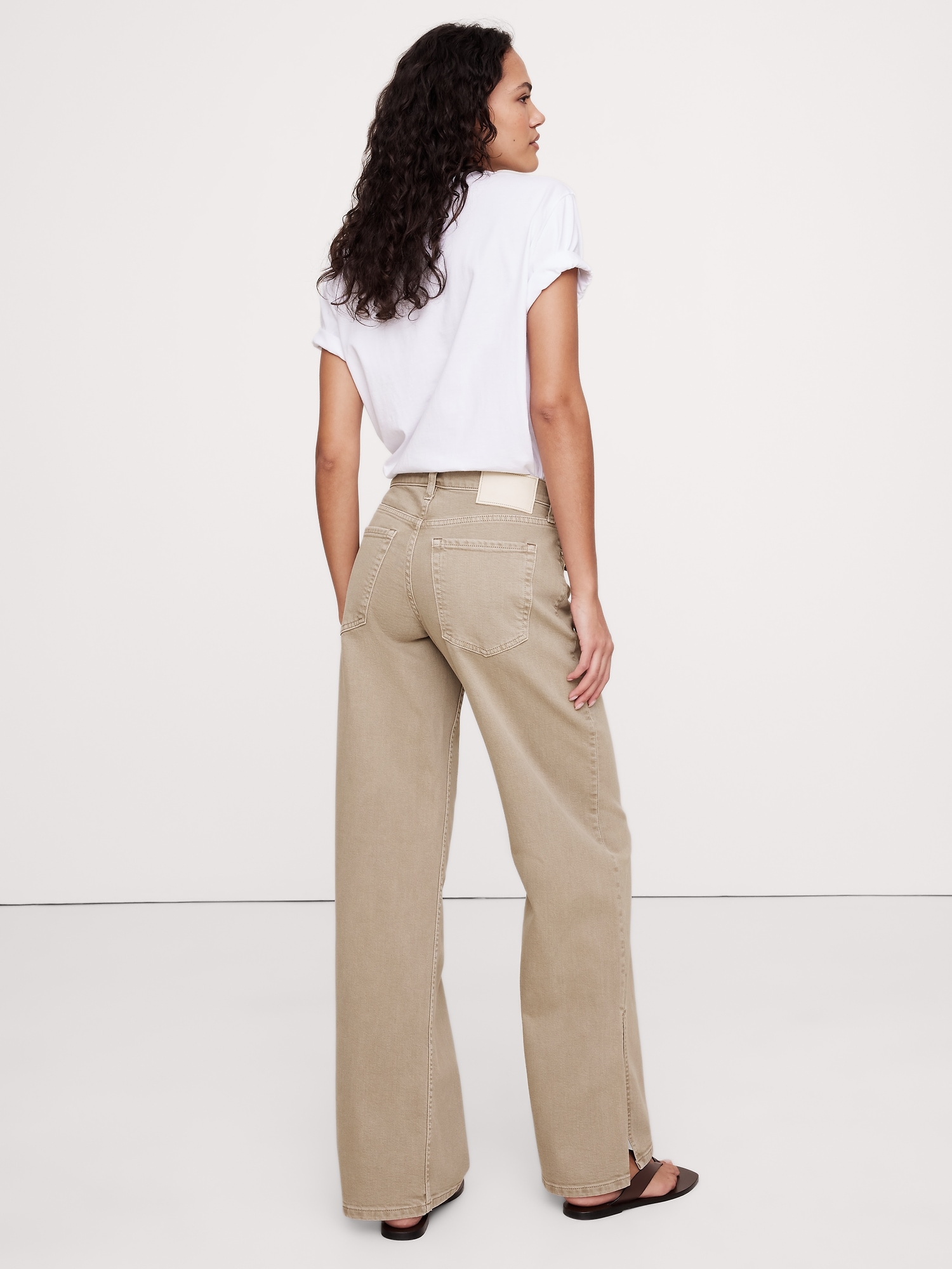 The Icon Classic Mid-Rise Wide-Leg Split-Hem Jean